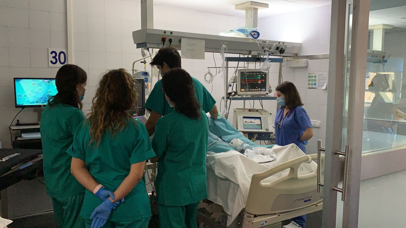 Profesionales de la UCI del Hospital Regional de Málaga.
