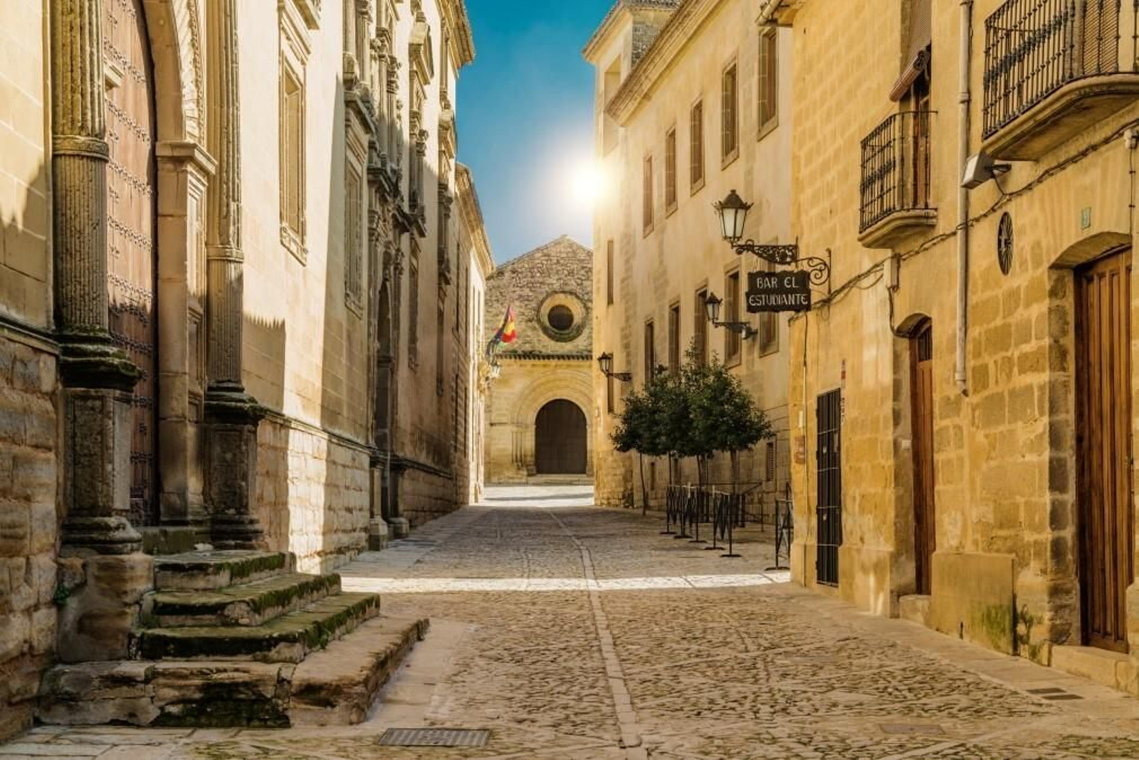 Junto a la Antigua Universidad se encuentra el Aula de Machado, donde impartió francés, en esta pintoresca calle.