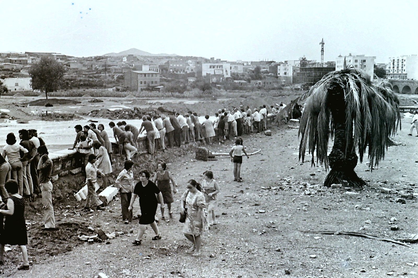 Imagen de Albox tras la grave riada de octubre de 1973 en una fotografía realizada por Miguel Romero.
