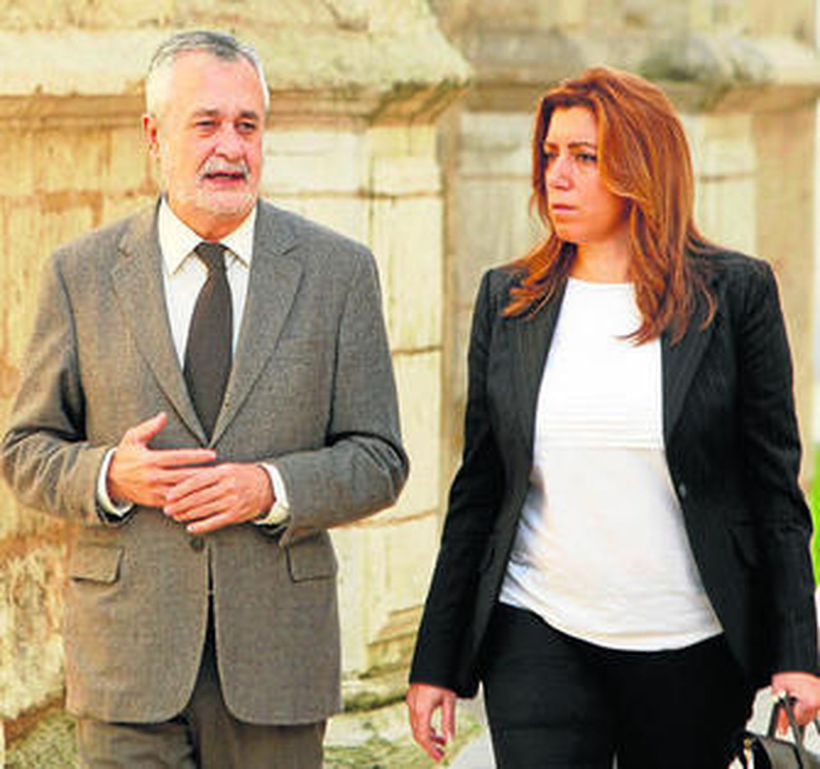 José Antonio Griñán y Susana Díaz, en el Parlamento andaluz.