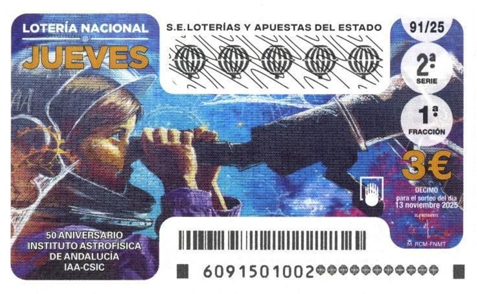 El diseño del décimo incluye la imagen más representativa del aniversario: el mural del Niño de las Pinturas