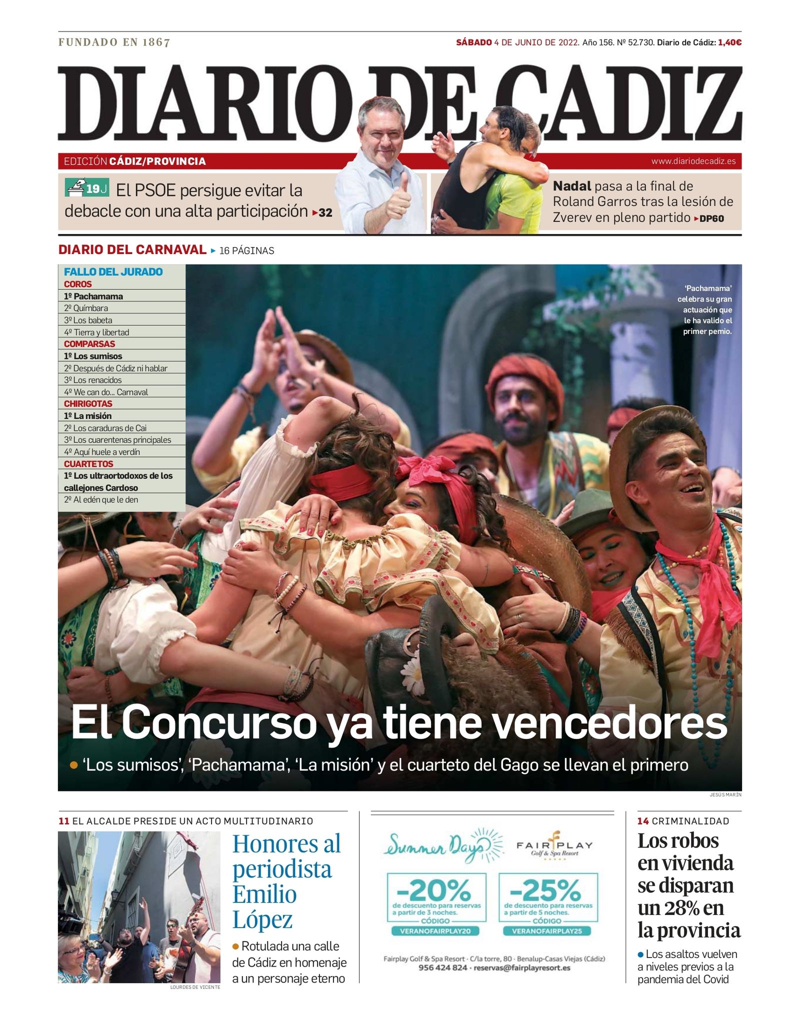 Las 22 portadas de Diario de Cádiz de 2022