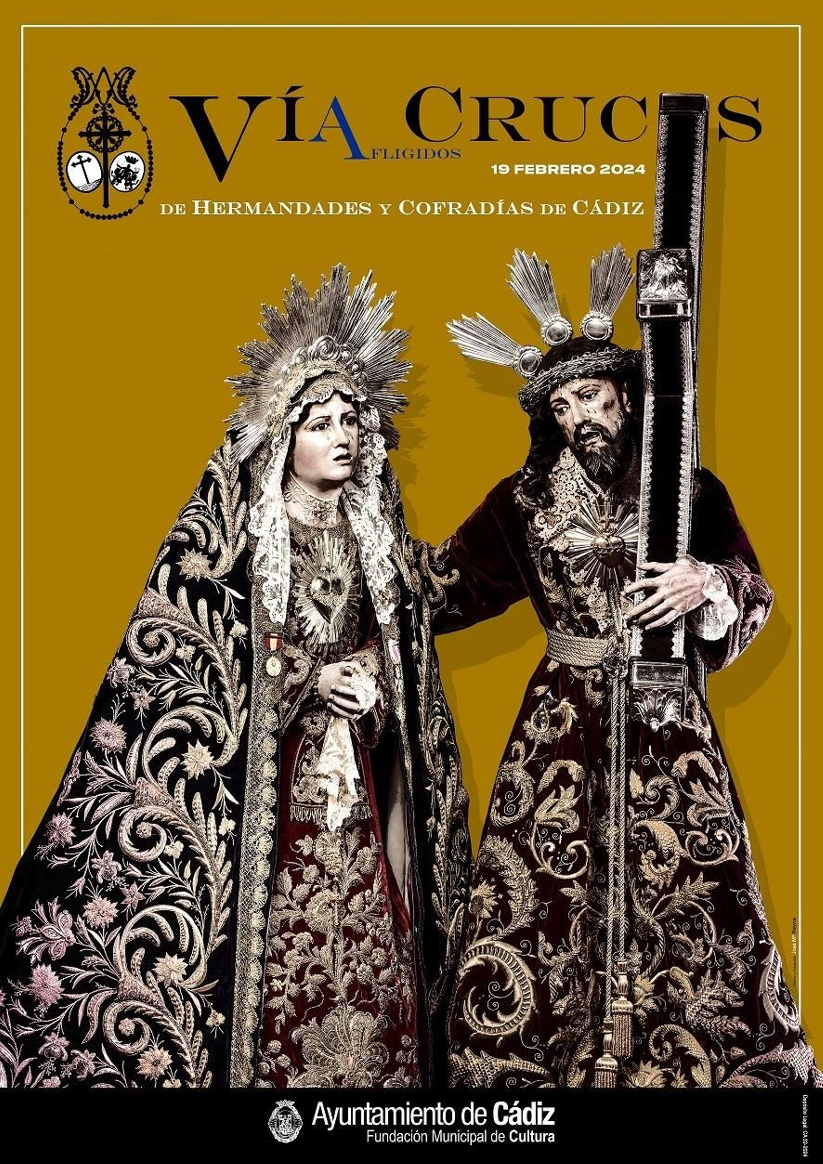 Cartel anunciador del vía crucis de hermandades de Cádiz 2024. Cartel anunciador del vía crucis de hermandades de Cádiz 2024.