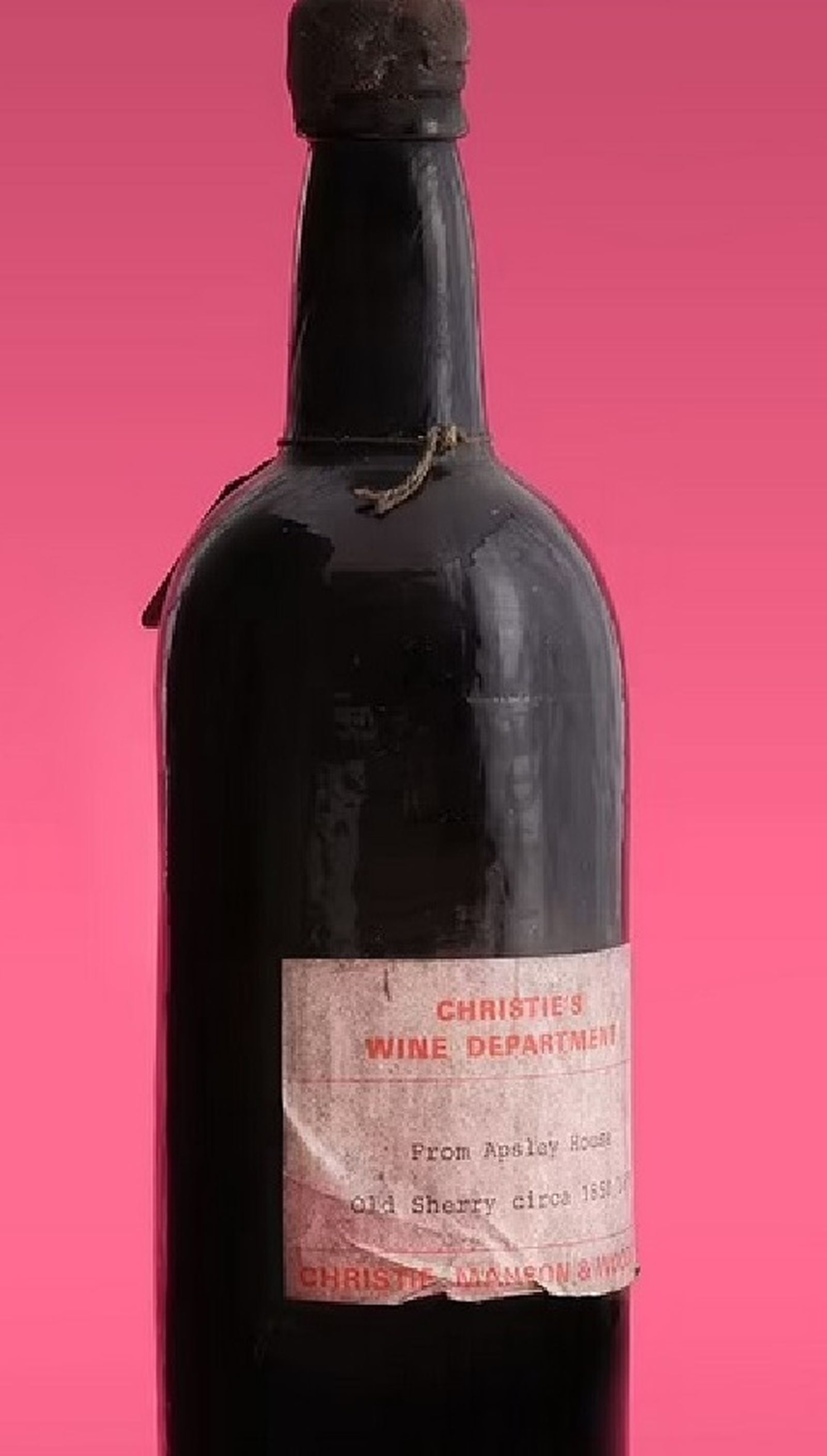 Rara botella de jerez subastada en Inglaterra.