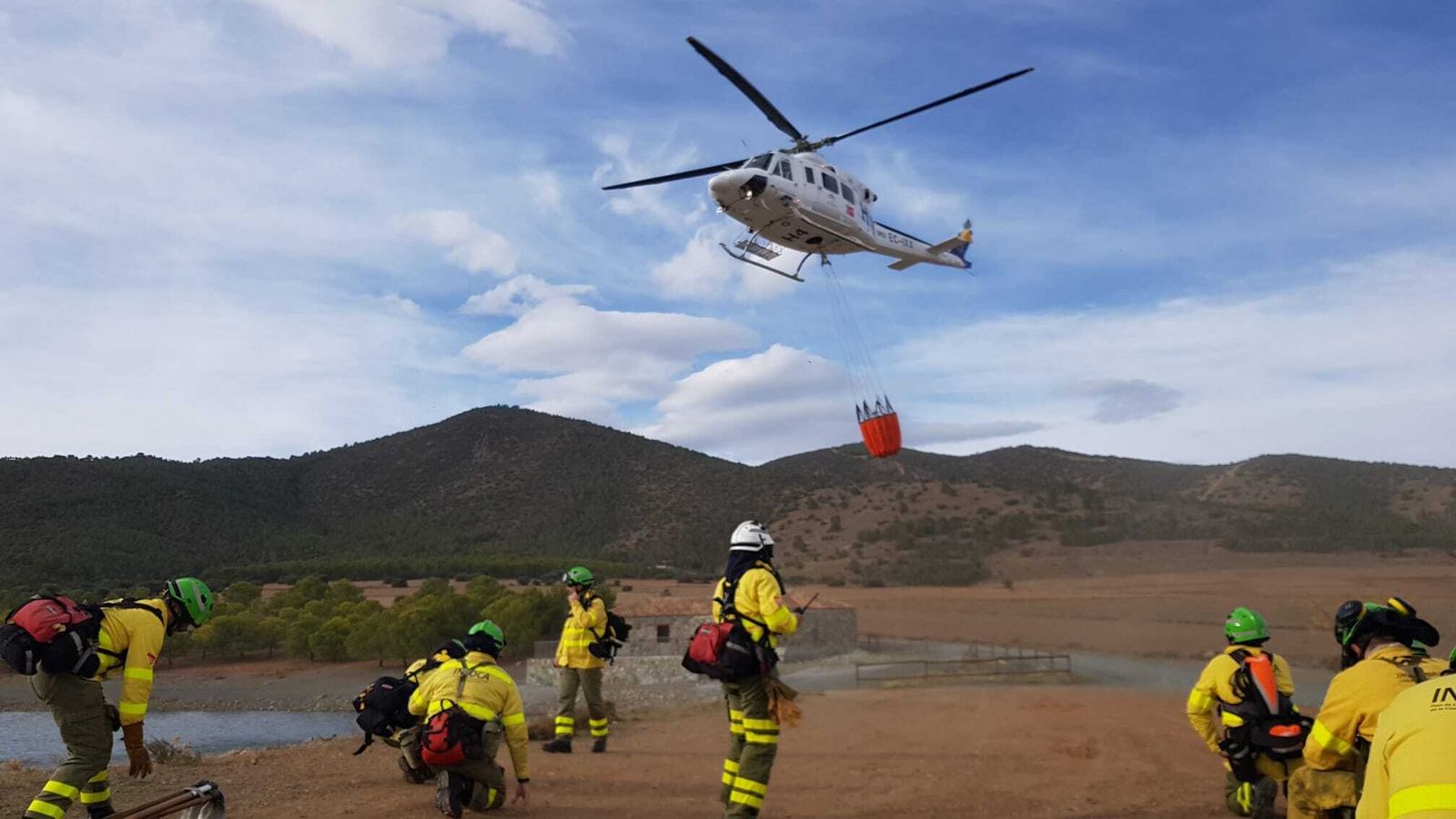 Actuación en un incendio forestal.