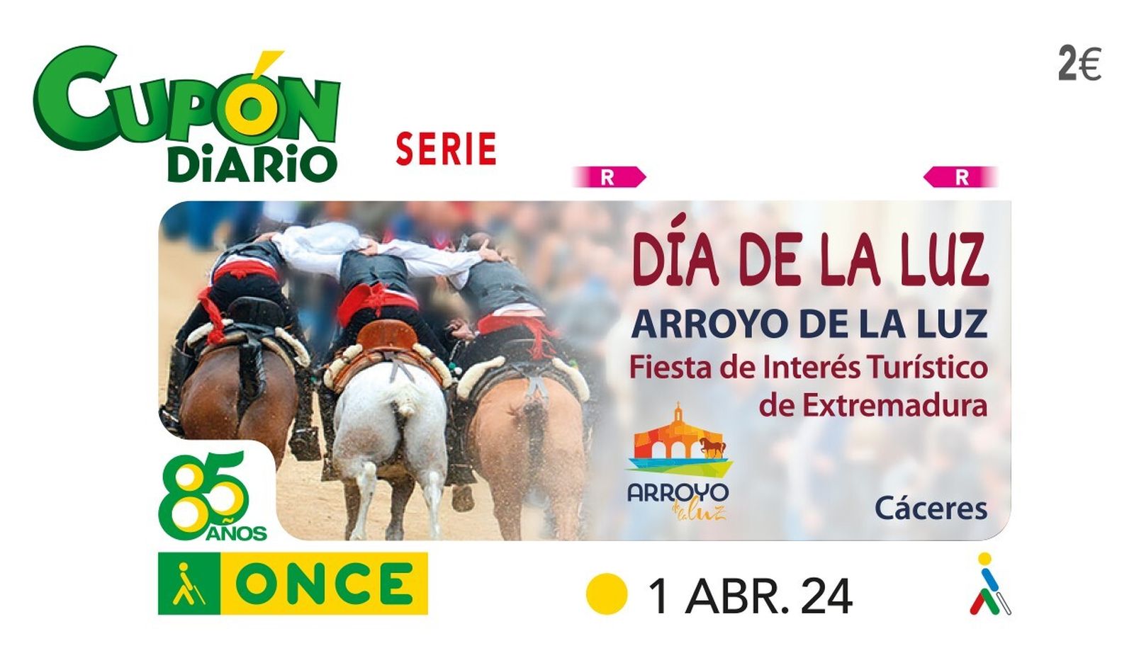 El cupón de la ONCE dedicado a fiestas en Cáceres