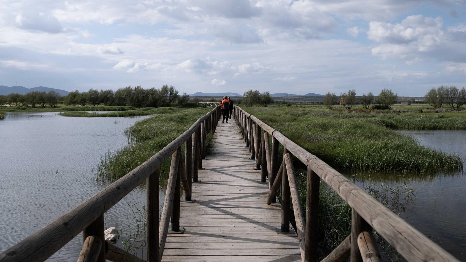 Visitantes recorriendo uno de los caminos
