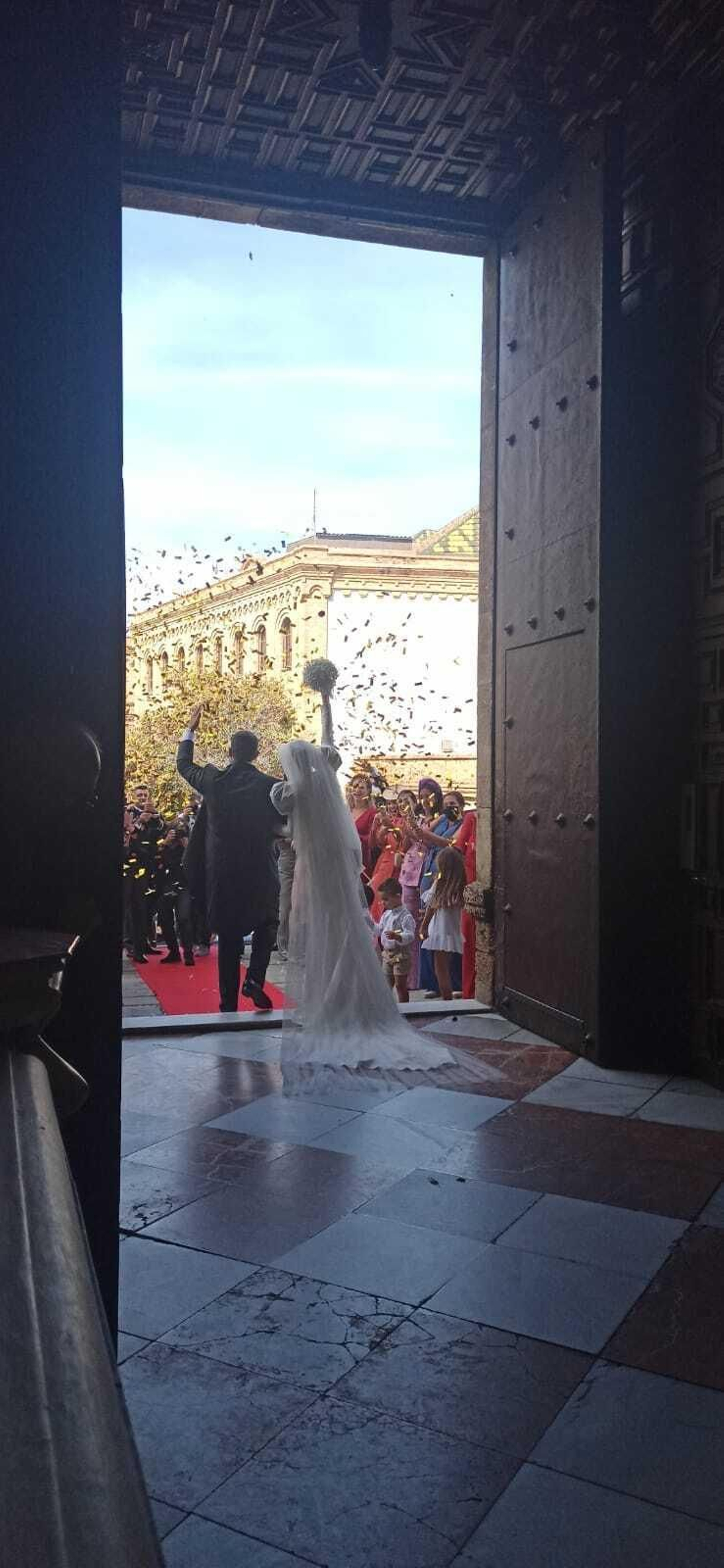 Saliendo de la ceremonia