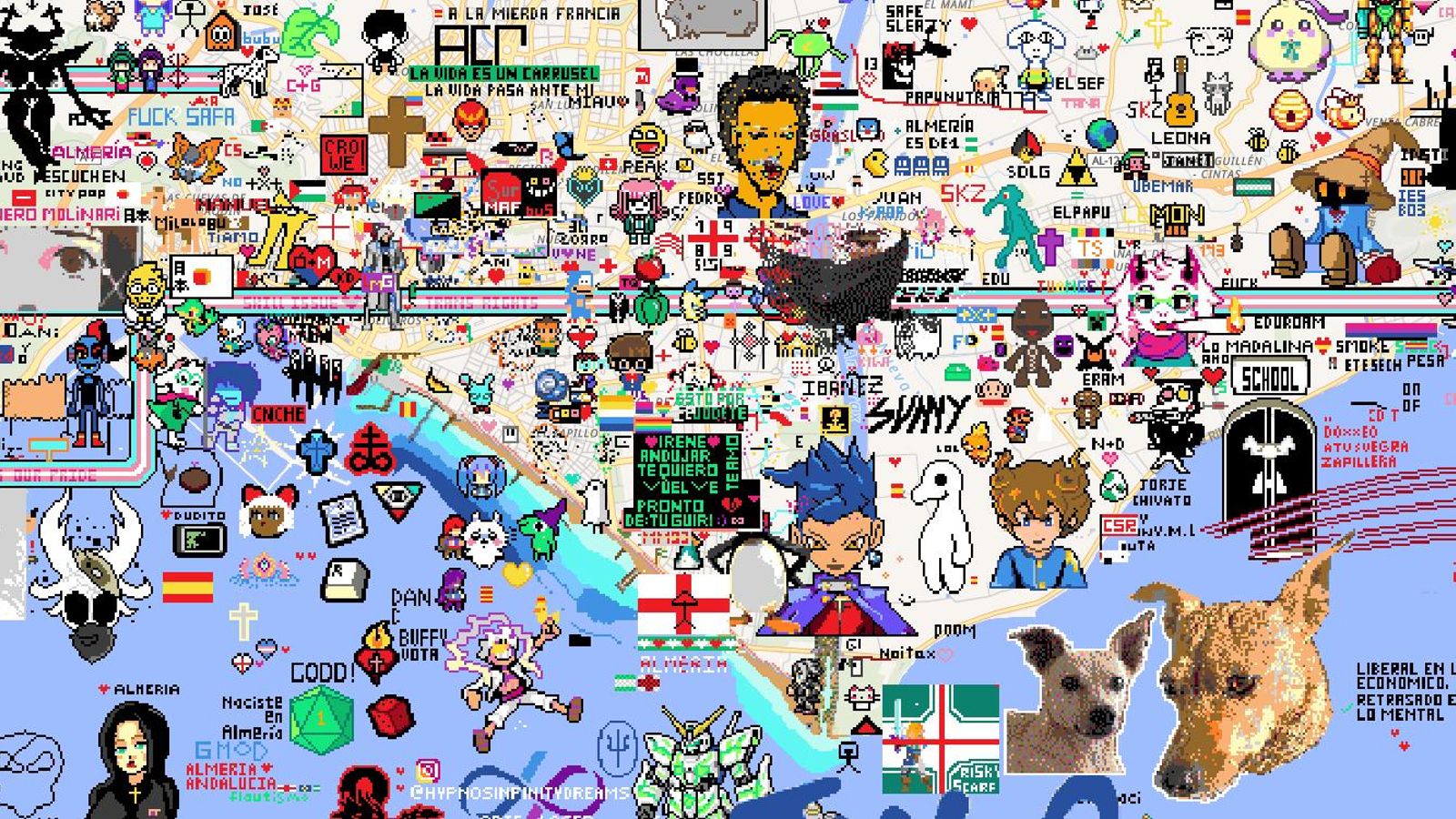 Detalle de la zona de la desembocadura el Andarax y El Zapillo.