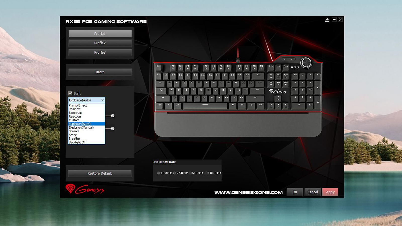 Teclado gaming Genesis RX85 RGB
