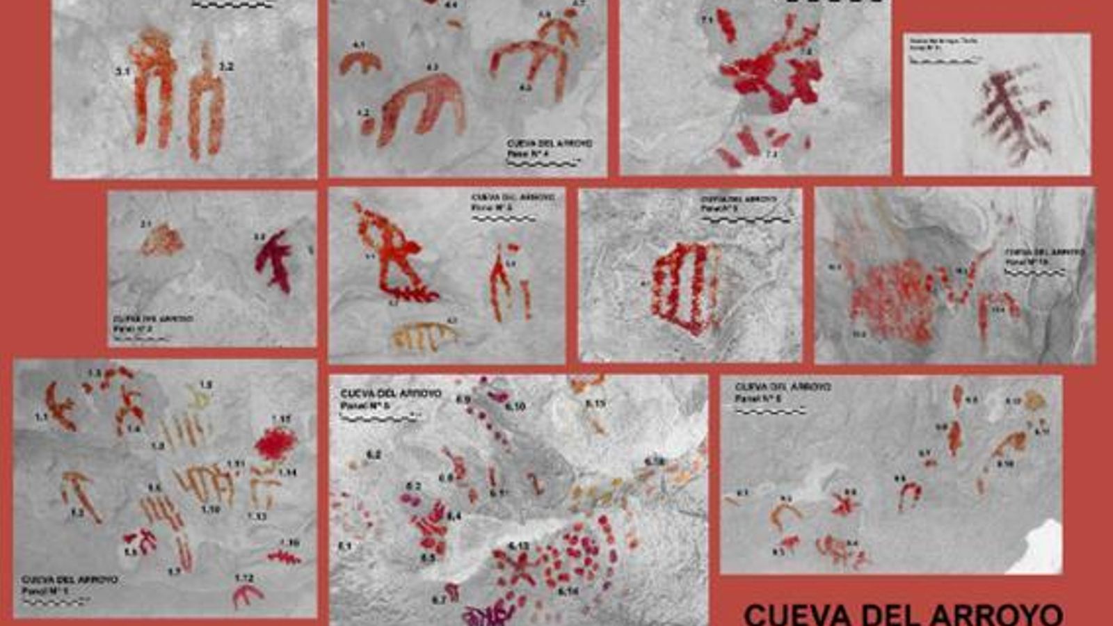 Lámina 3. Conjunto de los calcos de la Cueva del Arroyo.