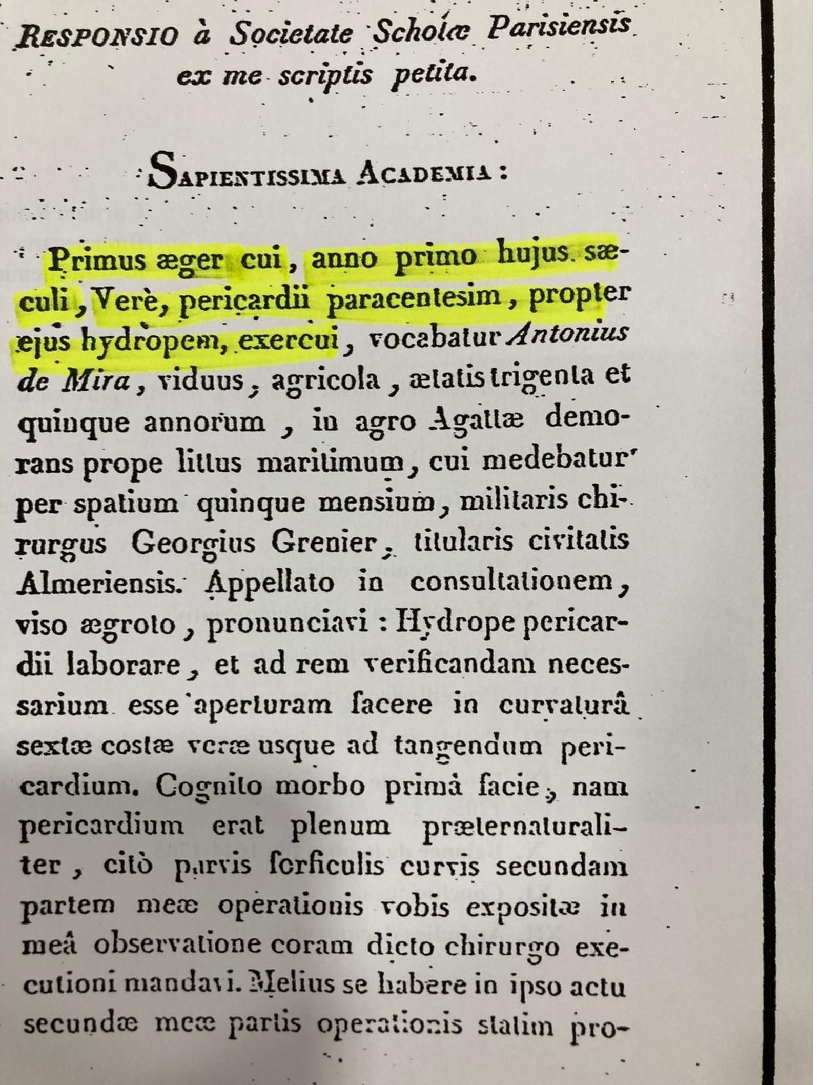 El mismo escrito en latín