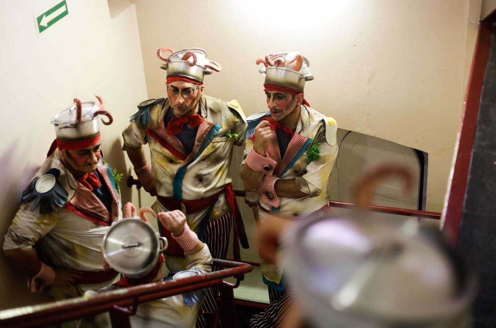 El ambiente en los camerinos del teatro.