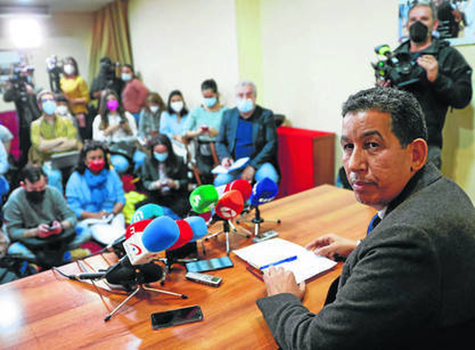 El delegado del Frente Polisario en España, Abdulah Arabi, ofreció ayer una rueda de prensa en Madrid.