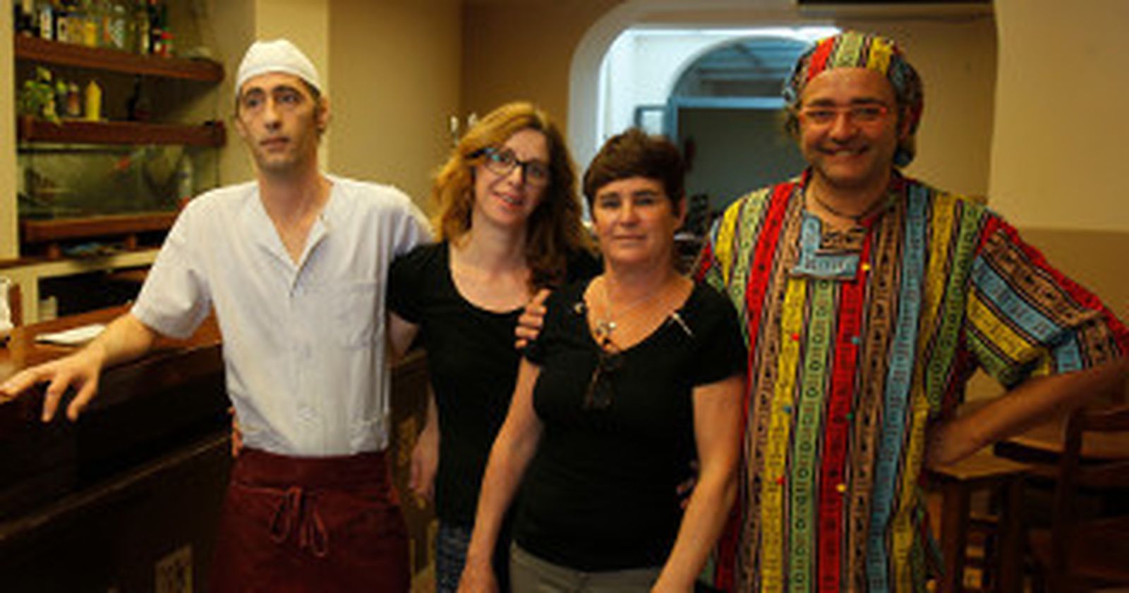 De izquierda a derecha, Bubi Burgos, Simonetta Vitali, Ana Serres y Giulio Pezzoli, ayer en El Jueves./ José Ángel García