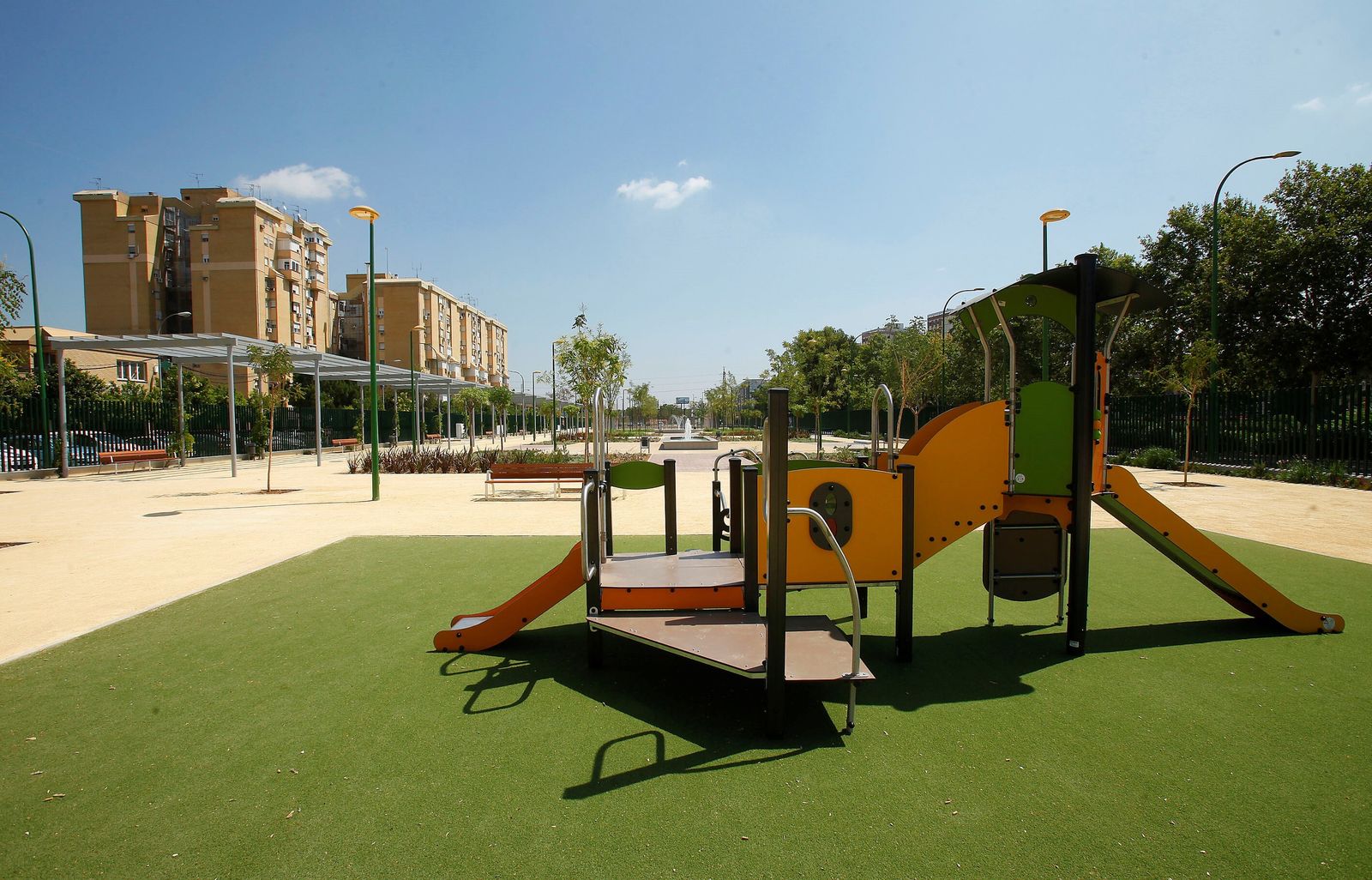 Una de las zonas verdes del tanque de tormentas de Kansas City.