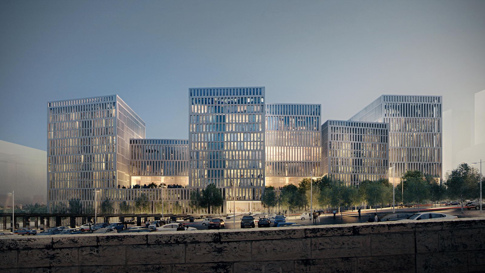Frontal del proyecto del Palacio de la Justicia de Jerusalén.