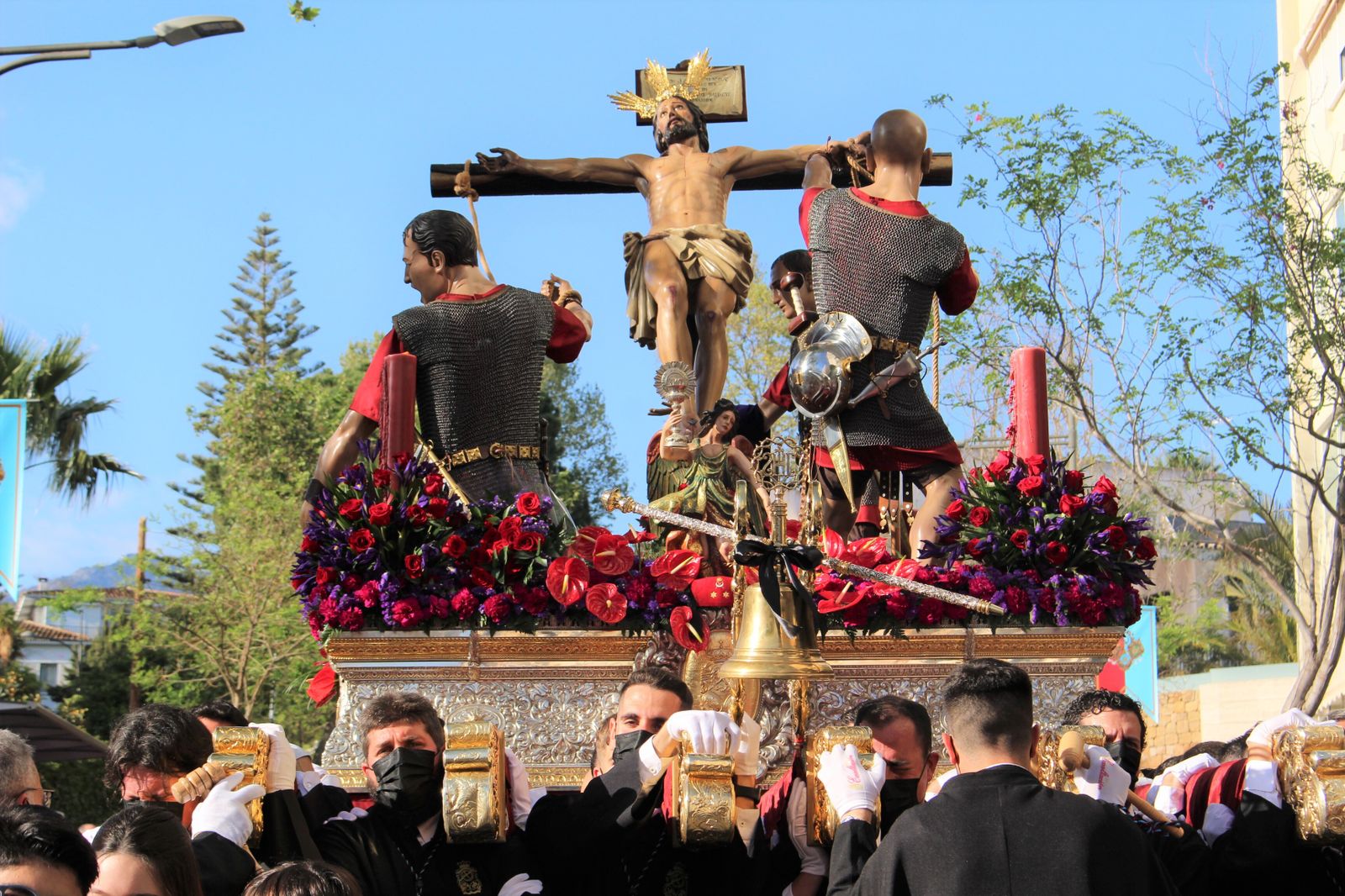 El trono del Santísimo Cristo de la Exaltación, en Marbella.