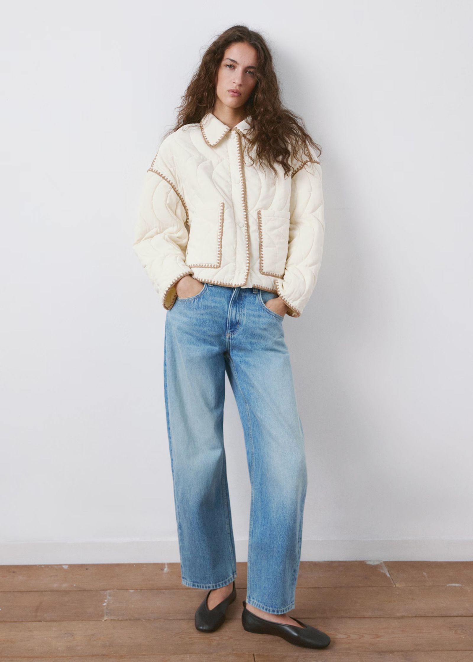 Chaqueta acolchada y ribeteada de Mango.