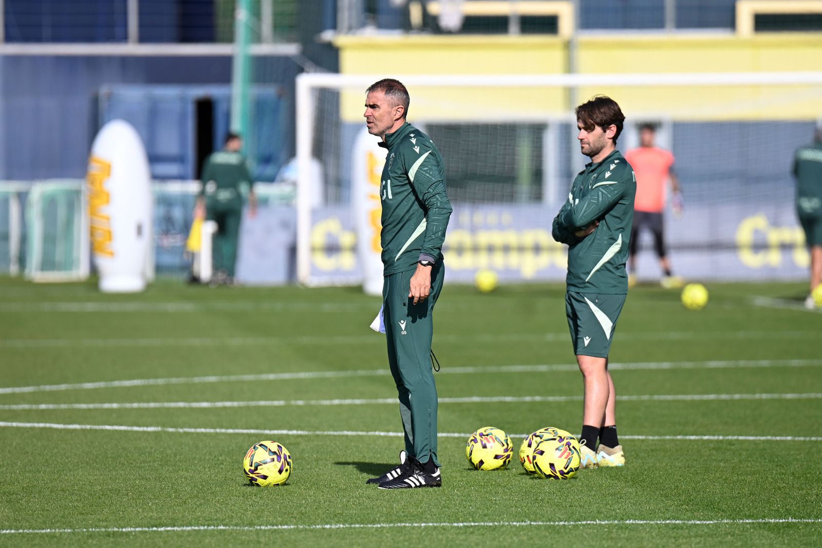 Garitano en una sesión del Cádiz.