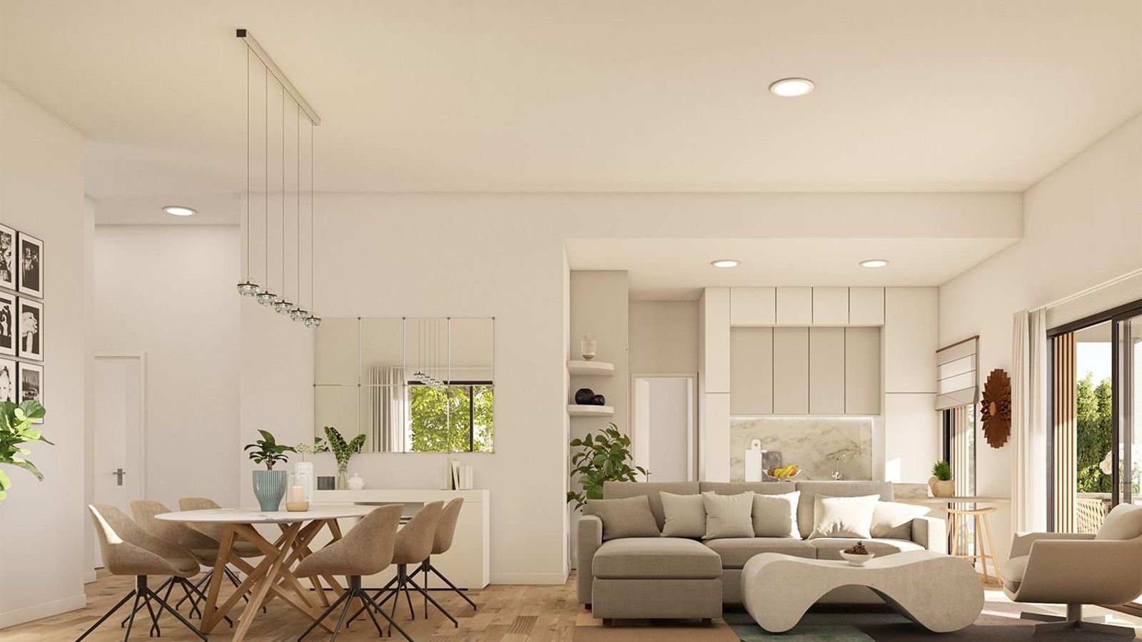 Salón del chalé tipo A