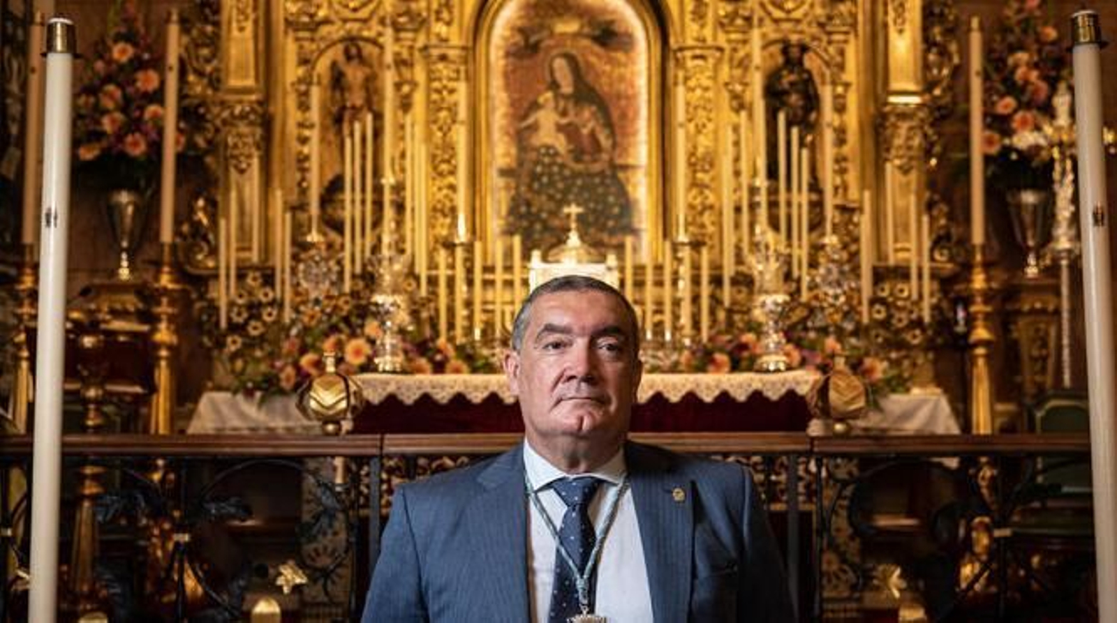 El hermano mayor de la Hermandad de la Cinta, Esteban Brito.