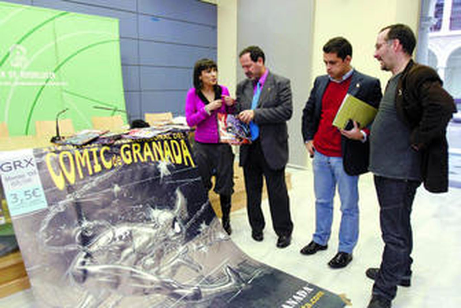 Los representantes institucionales, ayer durante la presentación.