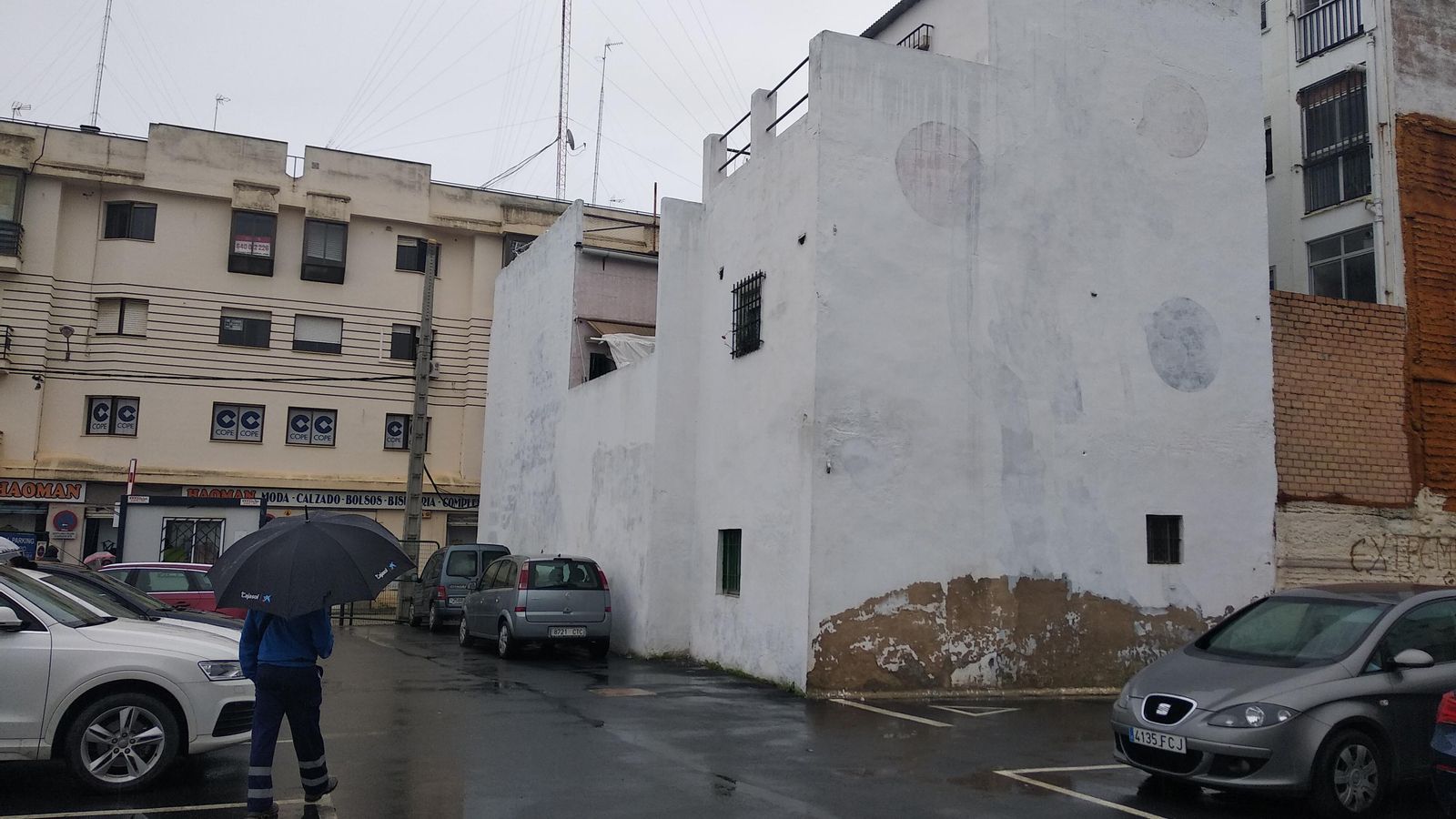 Fachada donde estaba la versión de 'El David', de Miguel Ángel