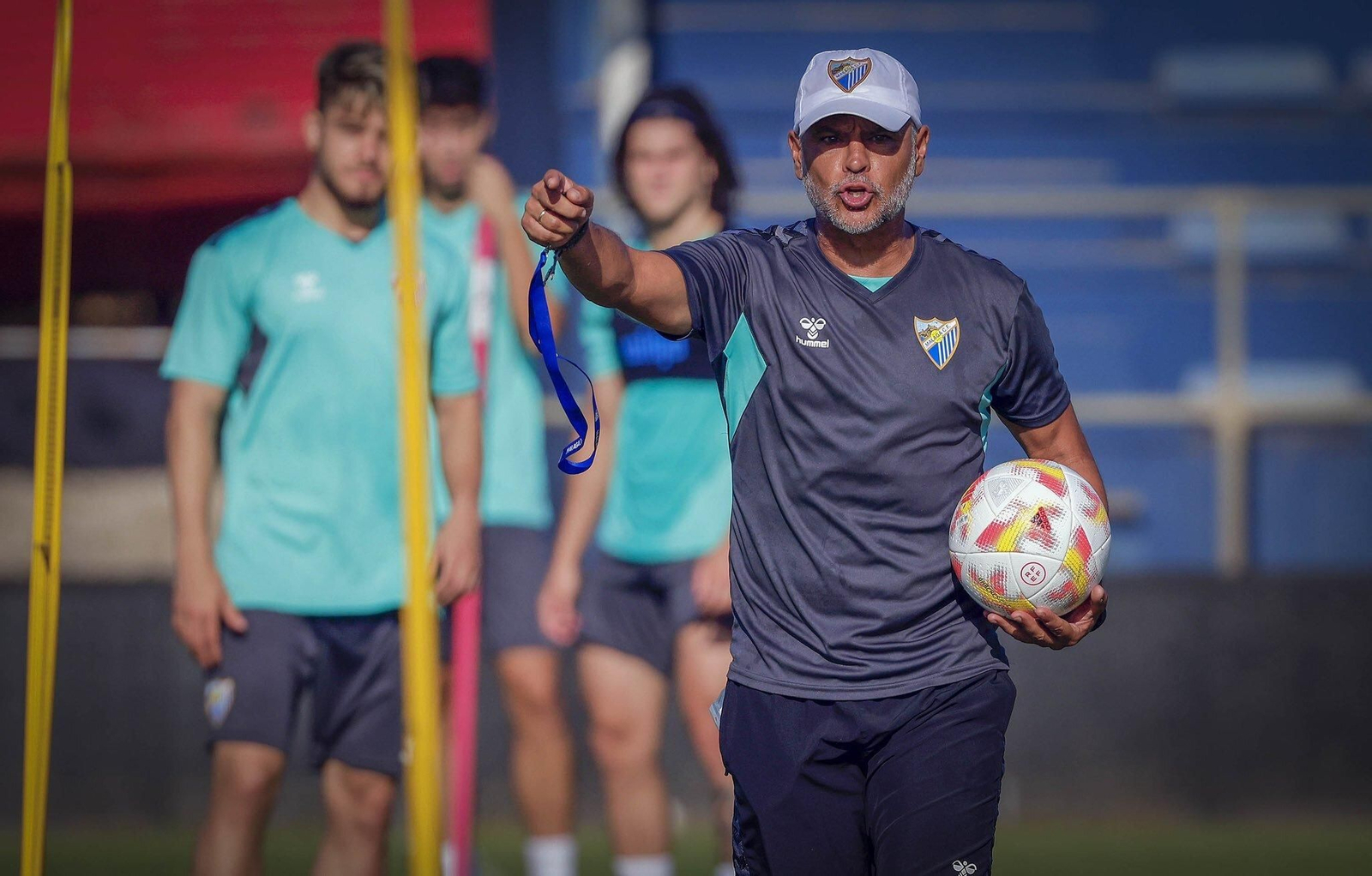 Entrenamiento del Málaga, este lunes.