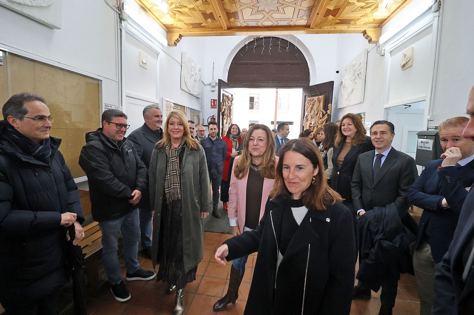 Fotografías de la colocación de la primera piedra de las obras de ampliación y reforma de la Escuela de Arte y Superior de Diseño León Ortega de Huelva