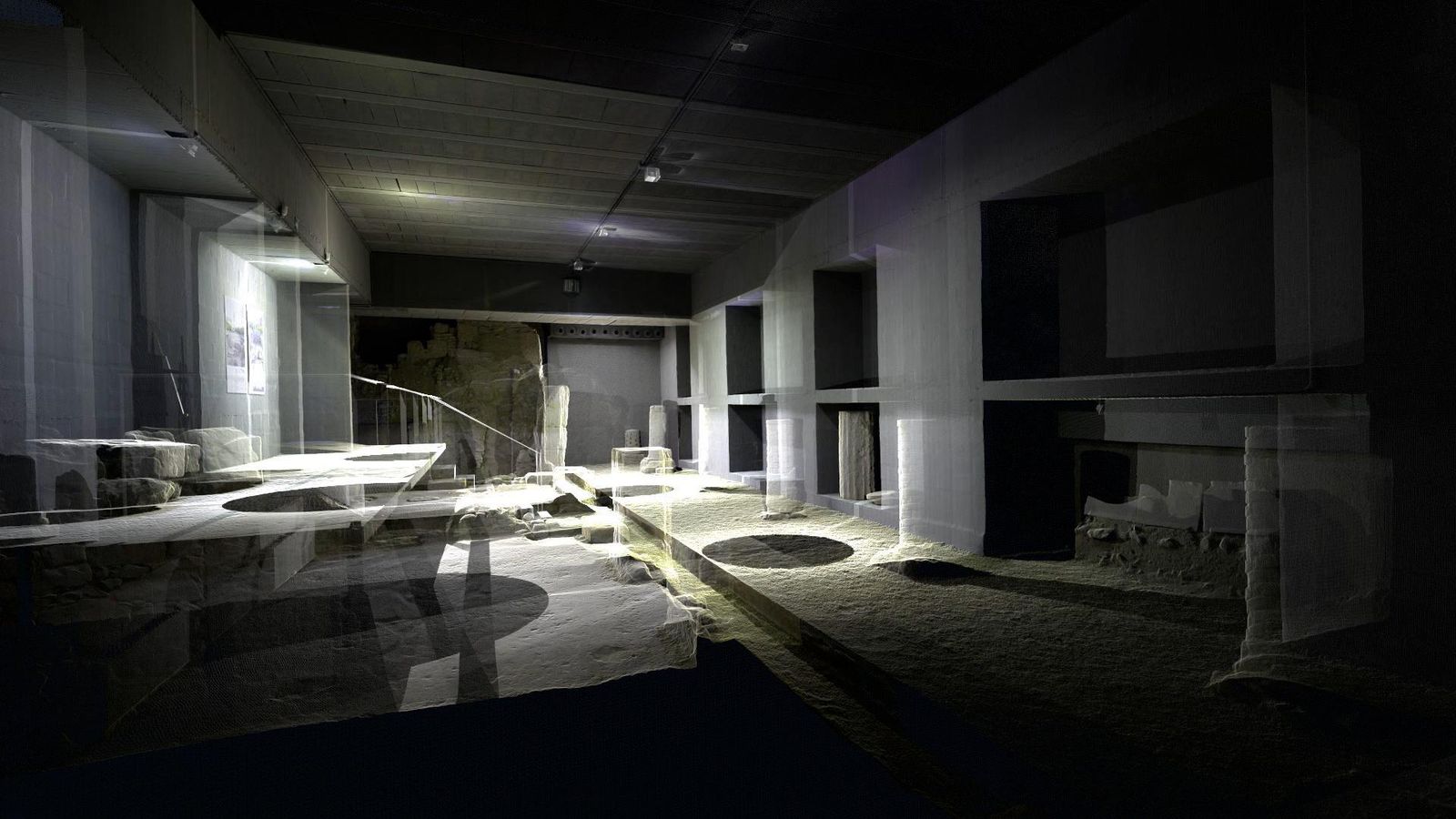 La cripta el Patio de Banderas dibujada por el escáner.