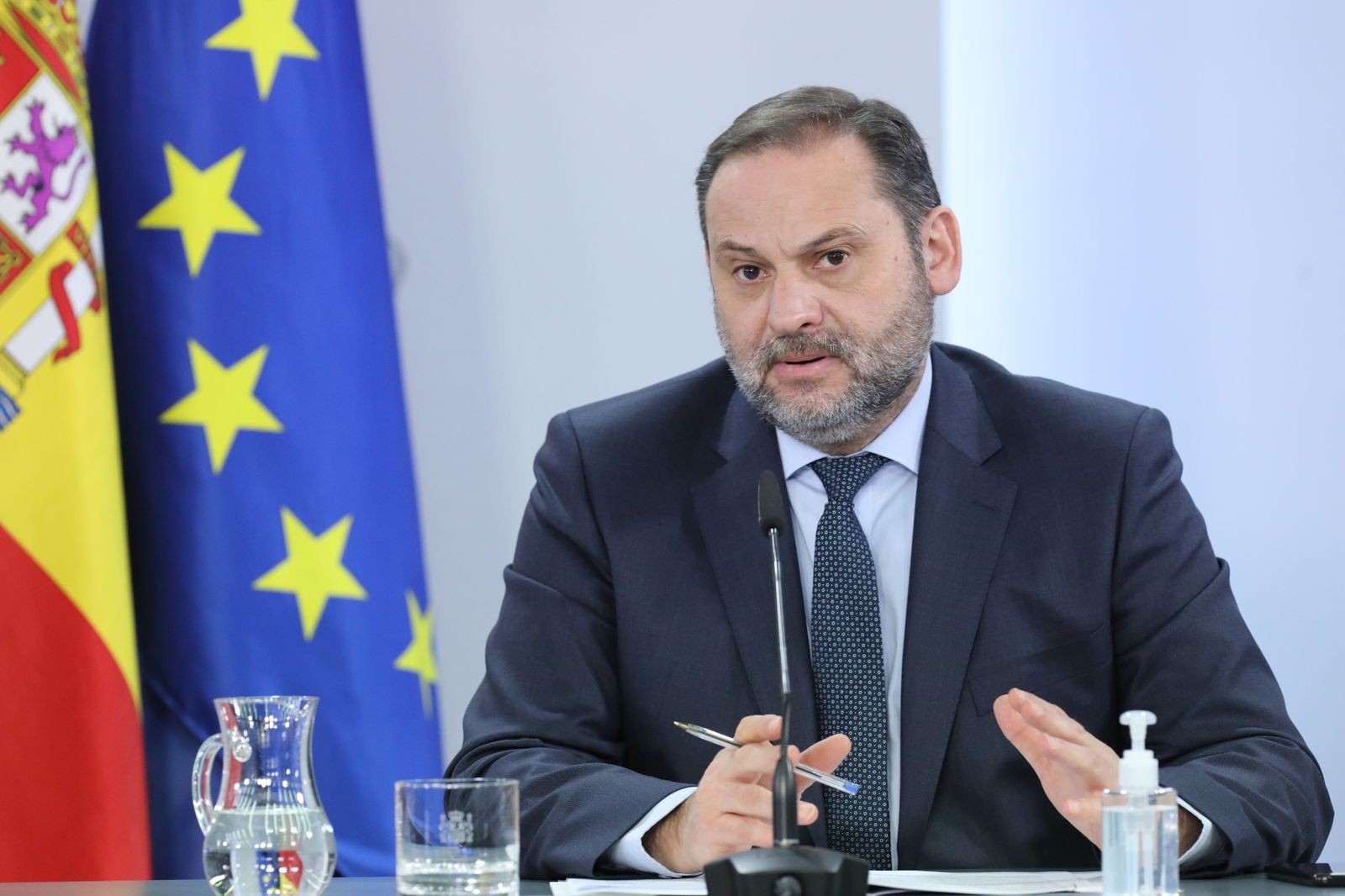 José Luis Ábalos comparece tras el Consejo de Ministrosen el que se ha aprobado el decreto de prohibición de los desahucios sin solución habitacional.