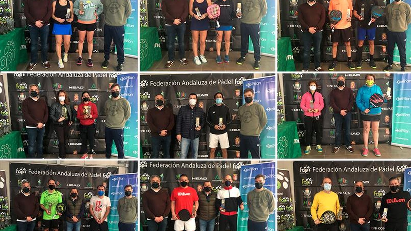 Cuadro de honor con los diferentes campeones de la segunda prueba.