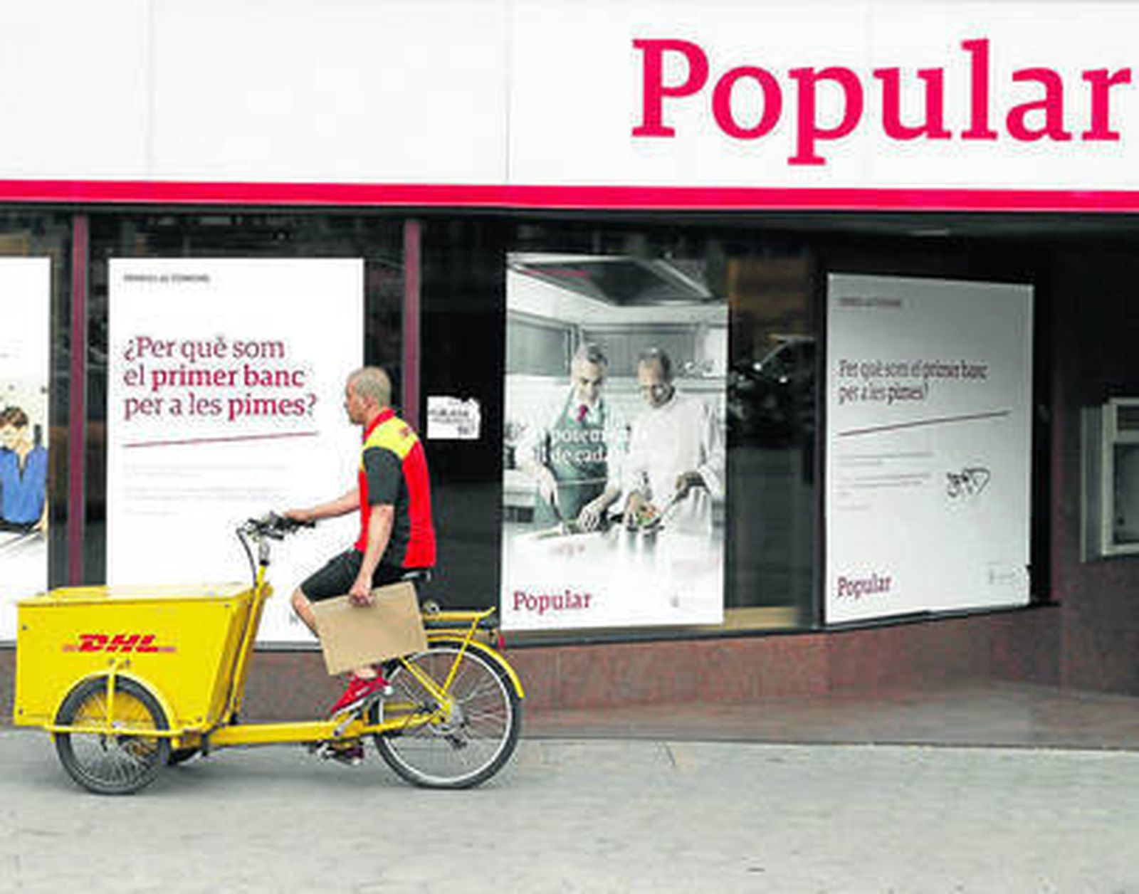 Una oficina del Banco Popular en el Paseo de Gracia de Barcelona.