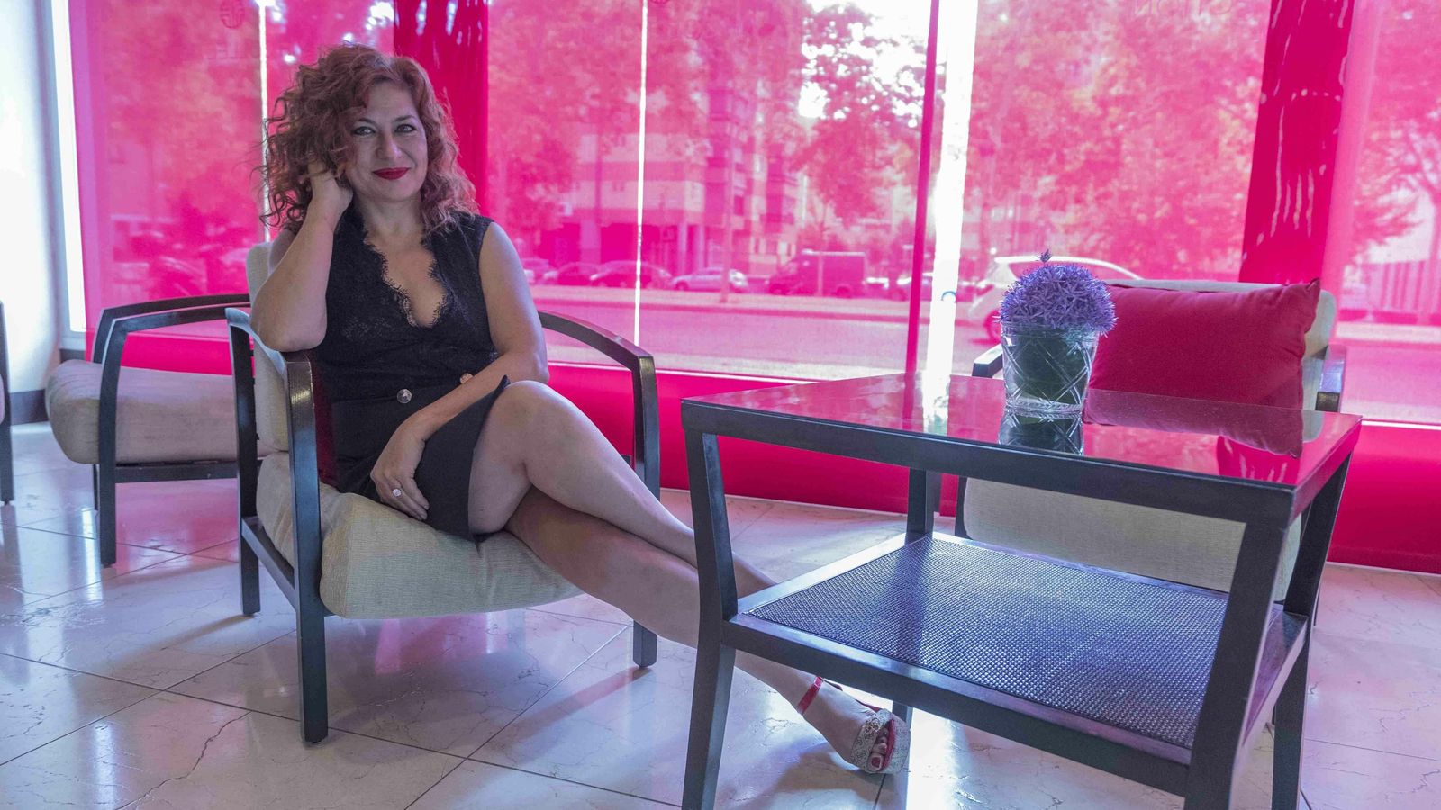 La presidenta de la SGAE, en el hotel donde tuvo lugar esta entrevista.