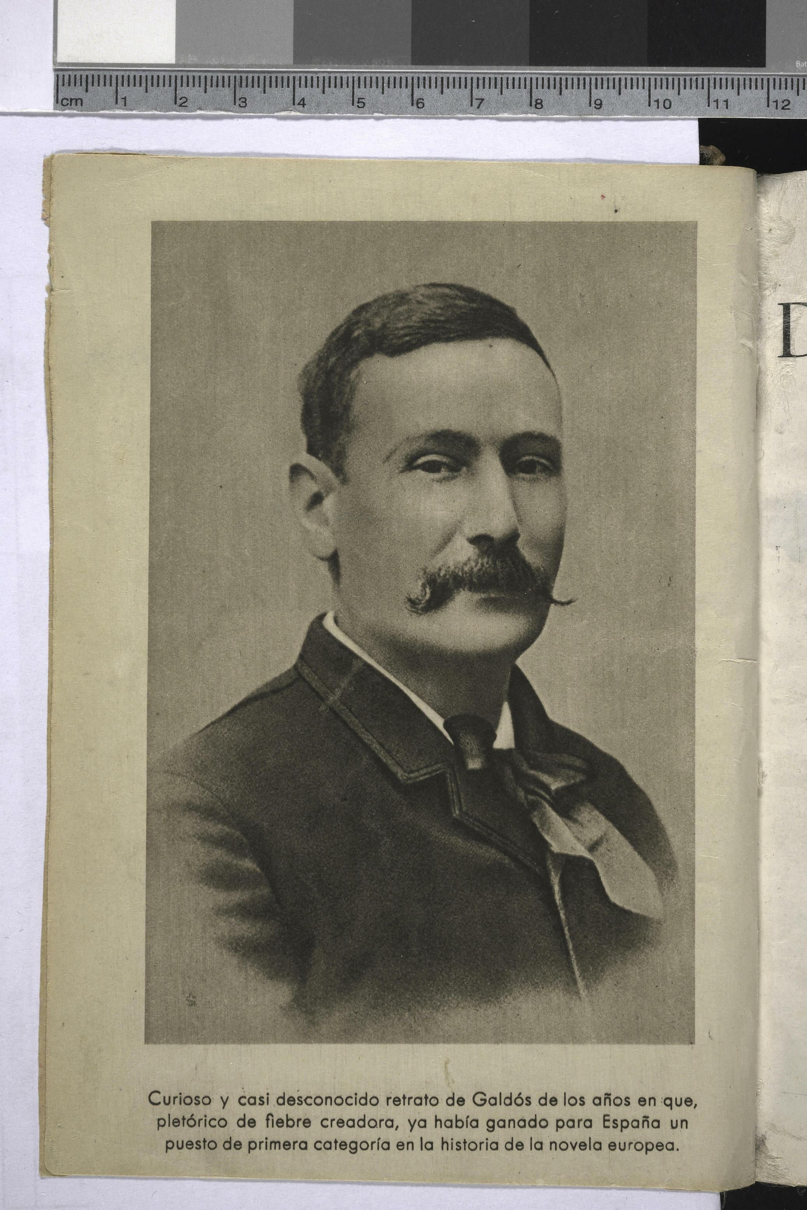 Una fotografía de Galdós en su juventud.