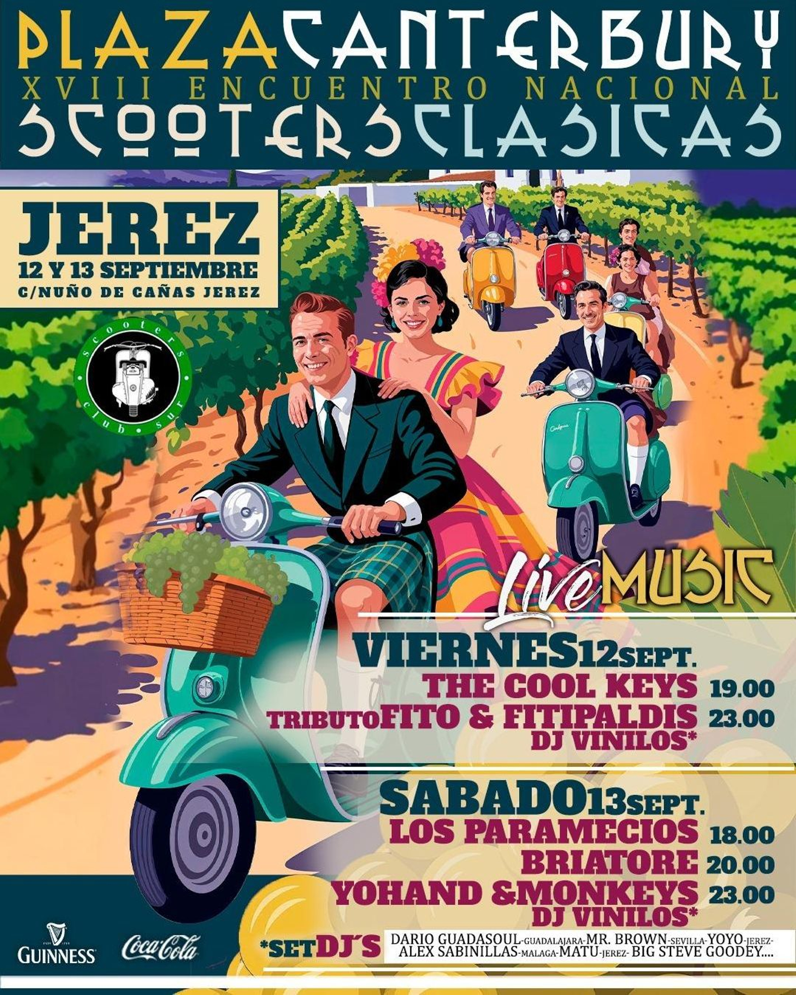 Cartel de la cita en plaza Canterbury.