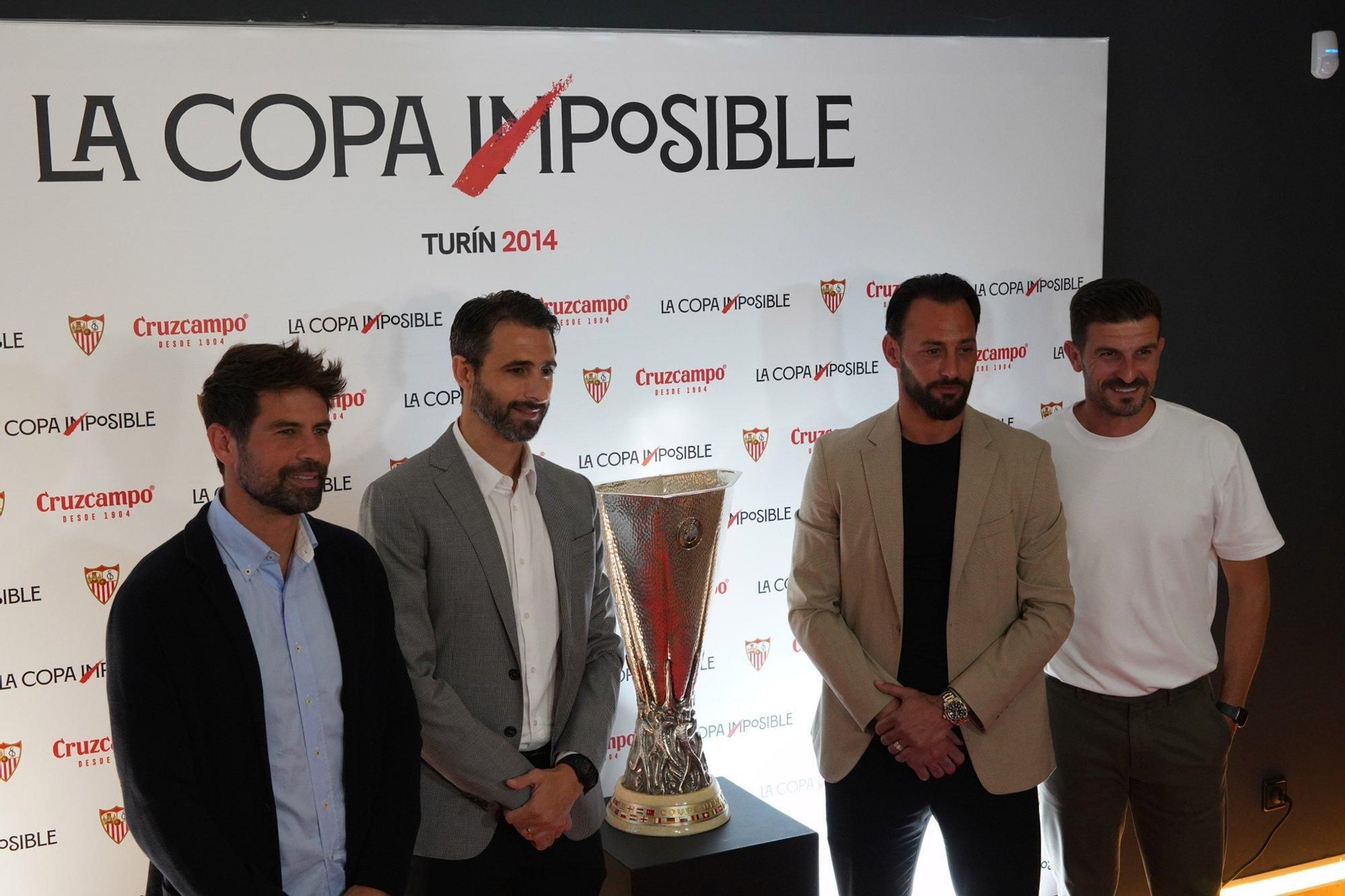 Coke, Pareja, Beto y Javi Varas, en la presentación de 'La Copa Imposible'.