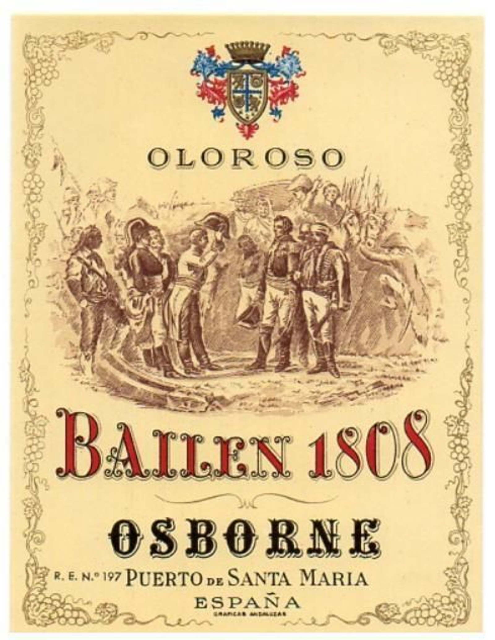 La batalla de Bailen, de Casado Alisal, reclamo para el oloroso de Osborne.