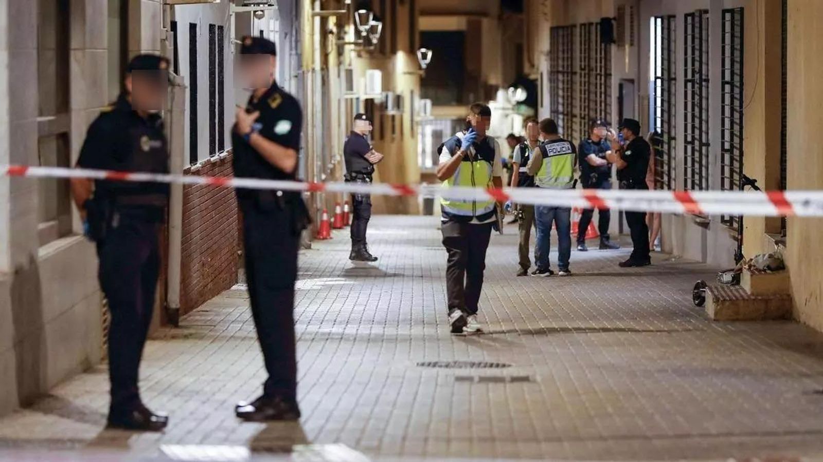 La zona del suceso, acordonada.