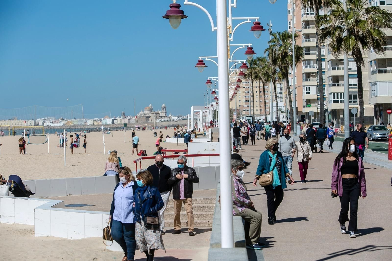 El paseo marítimo de Cádiz.