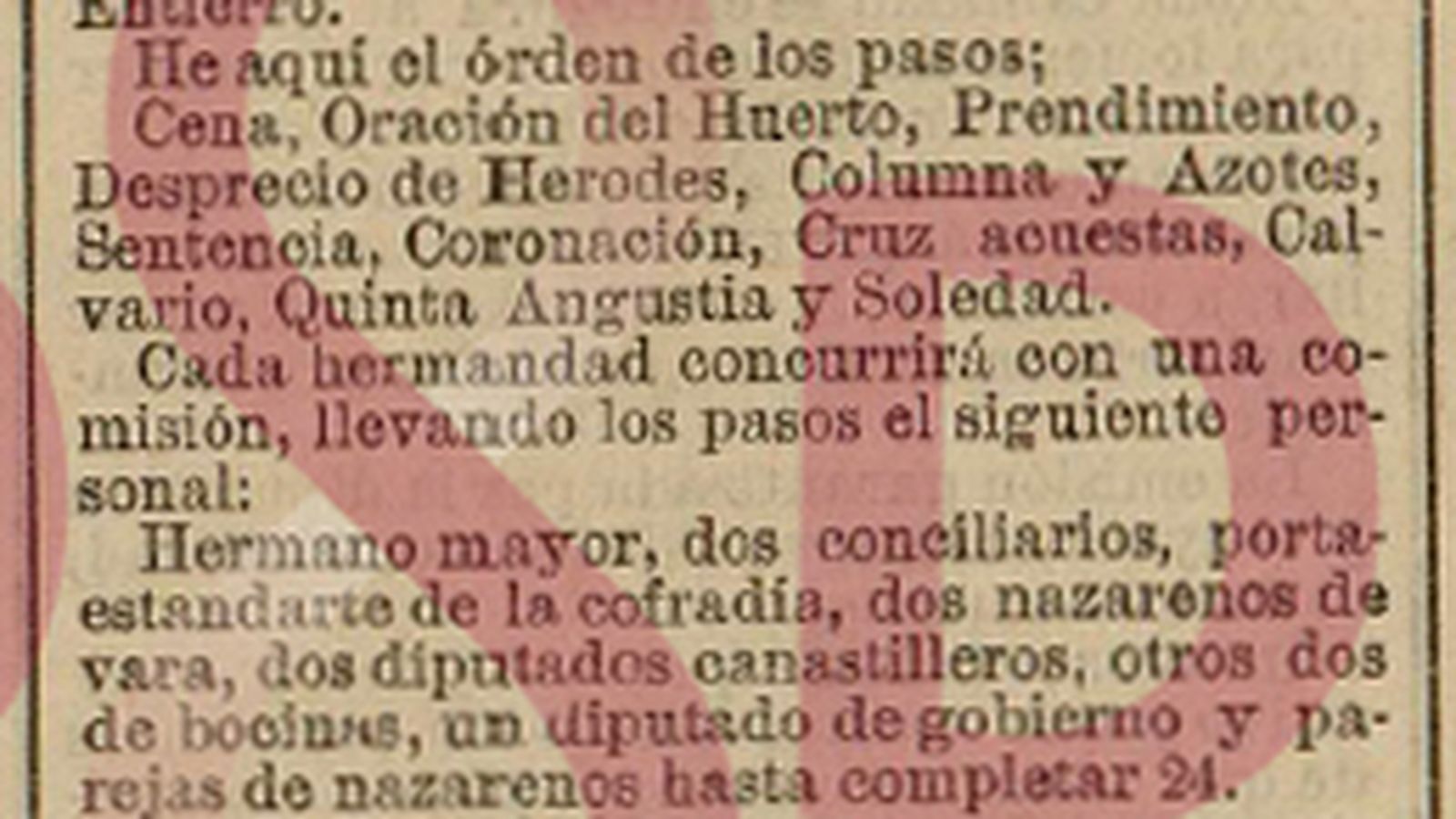 Fragmento de El Noticiero Sevillano el Martes Santo de 1898