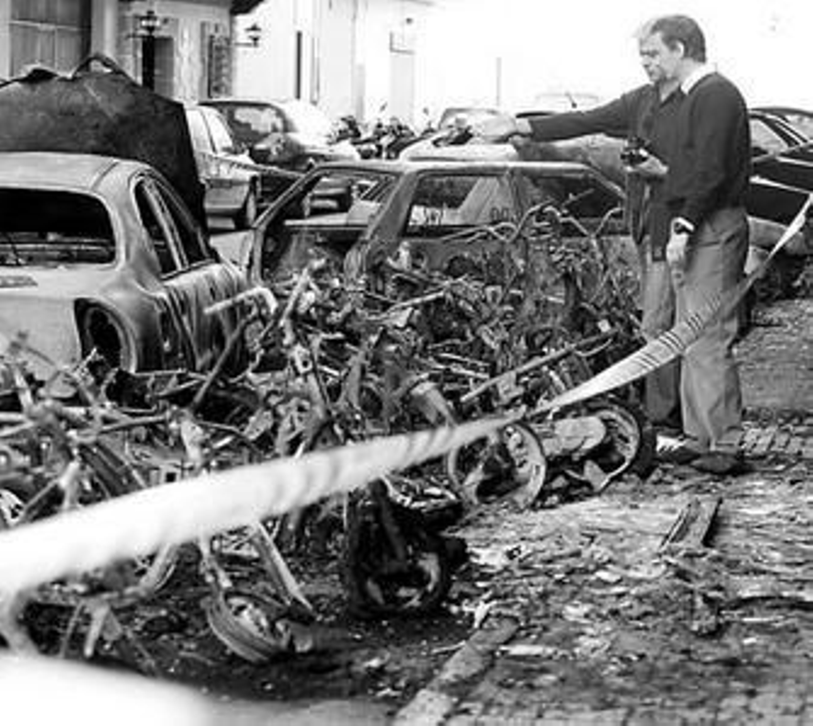 Algunos de los vehículos siniestrados entonces.