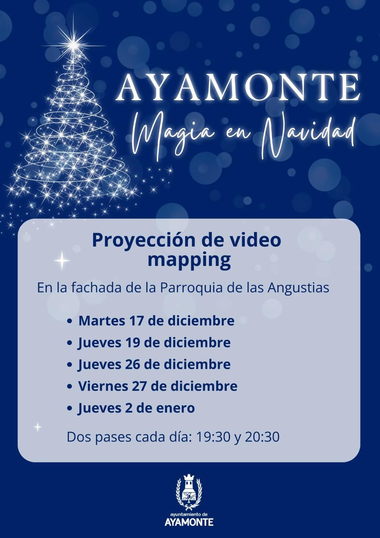 Videomapping navideño en Ayamonte