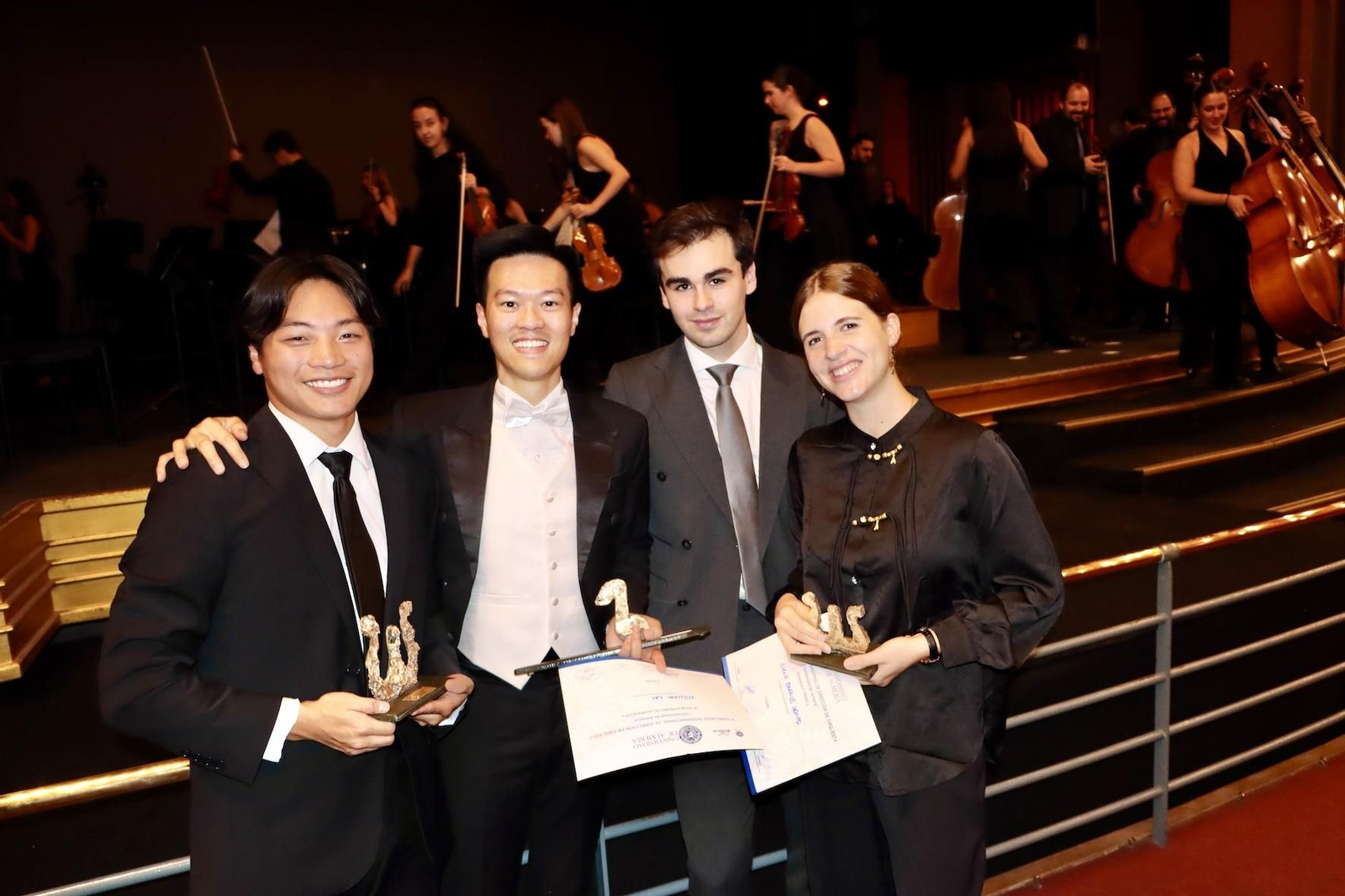 Los cuatro finalistas: Harris Han, el inglés Willian Lai, el francés Ulysse Derrien y la española Elena Barrios.