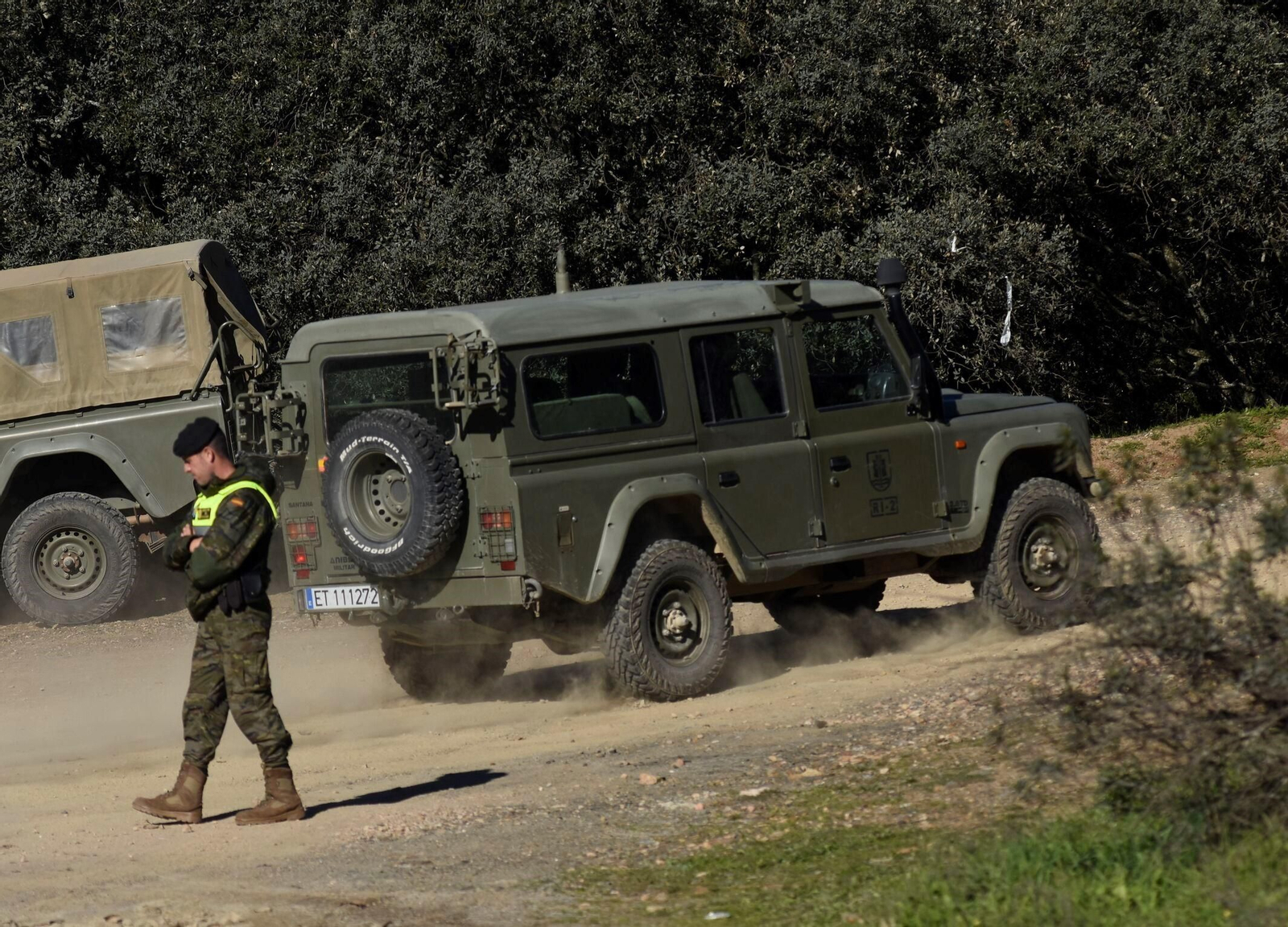 Militares en Cerro Muriano tras la tragedia.