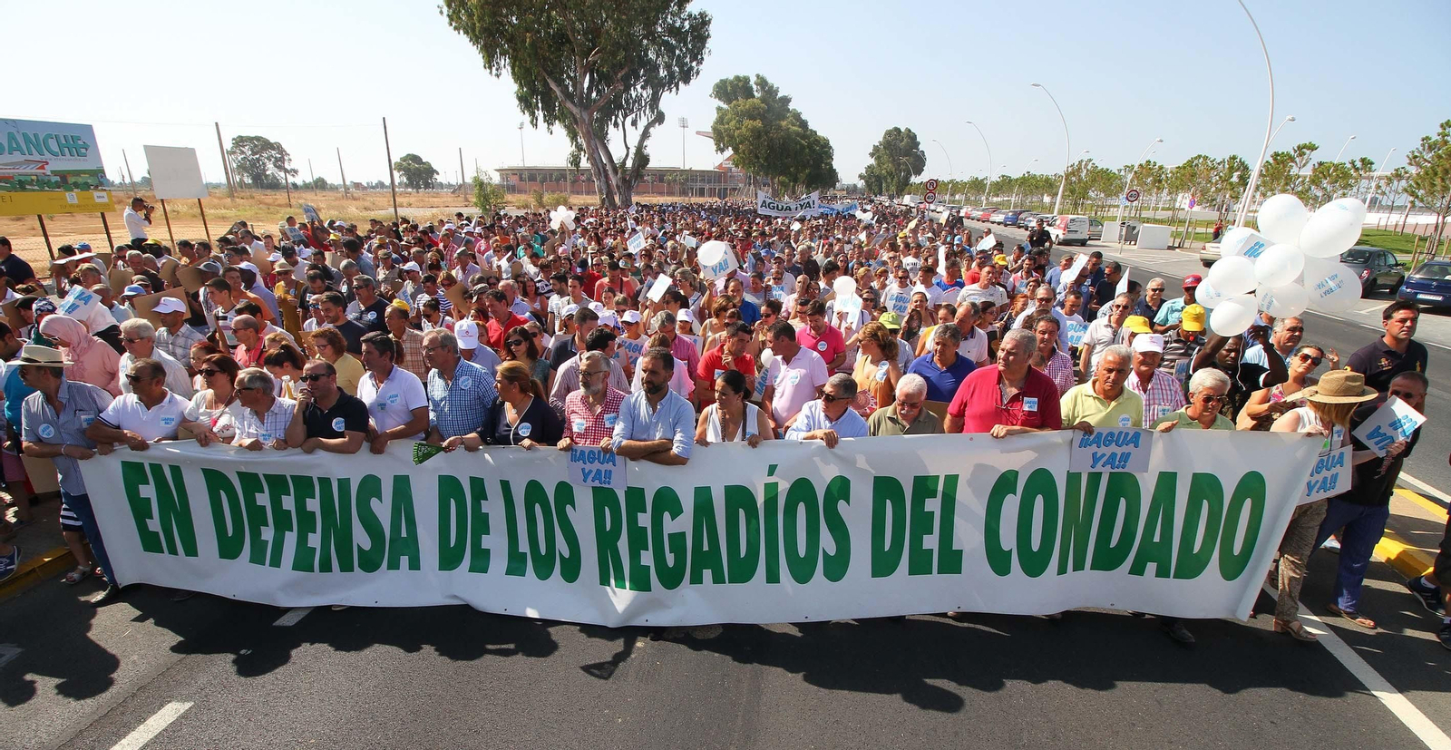 Imágenes de la manifestación para pedir agua y tierra para los regadíos del Condado.