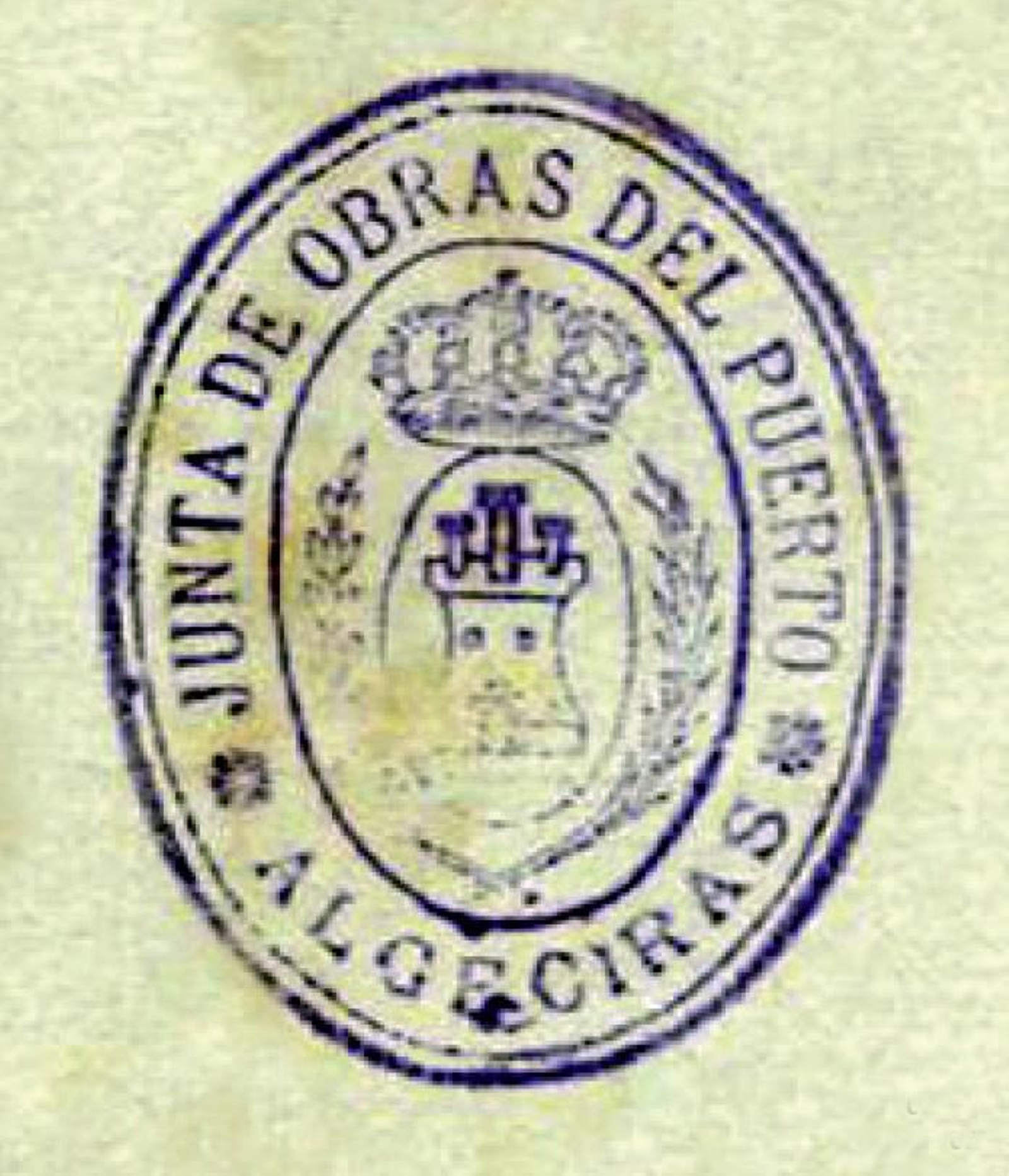 Sello oficial de la Junta de Obras del Puerto de Algeciras a principios del siglo XX Sello oficial de la Junta de Obras del Puerto de Algeciras a principios del siglo XX