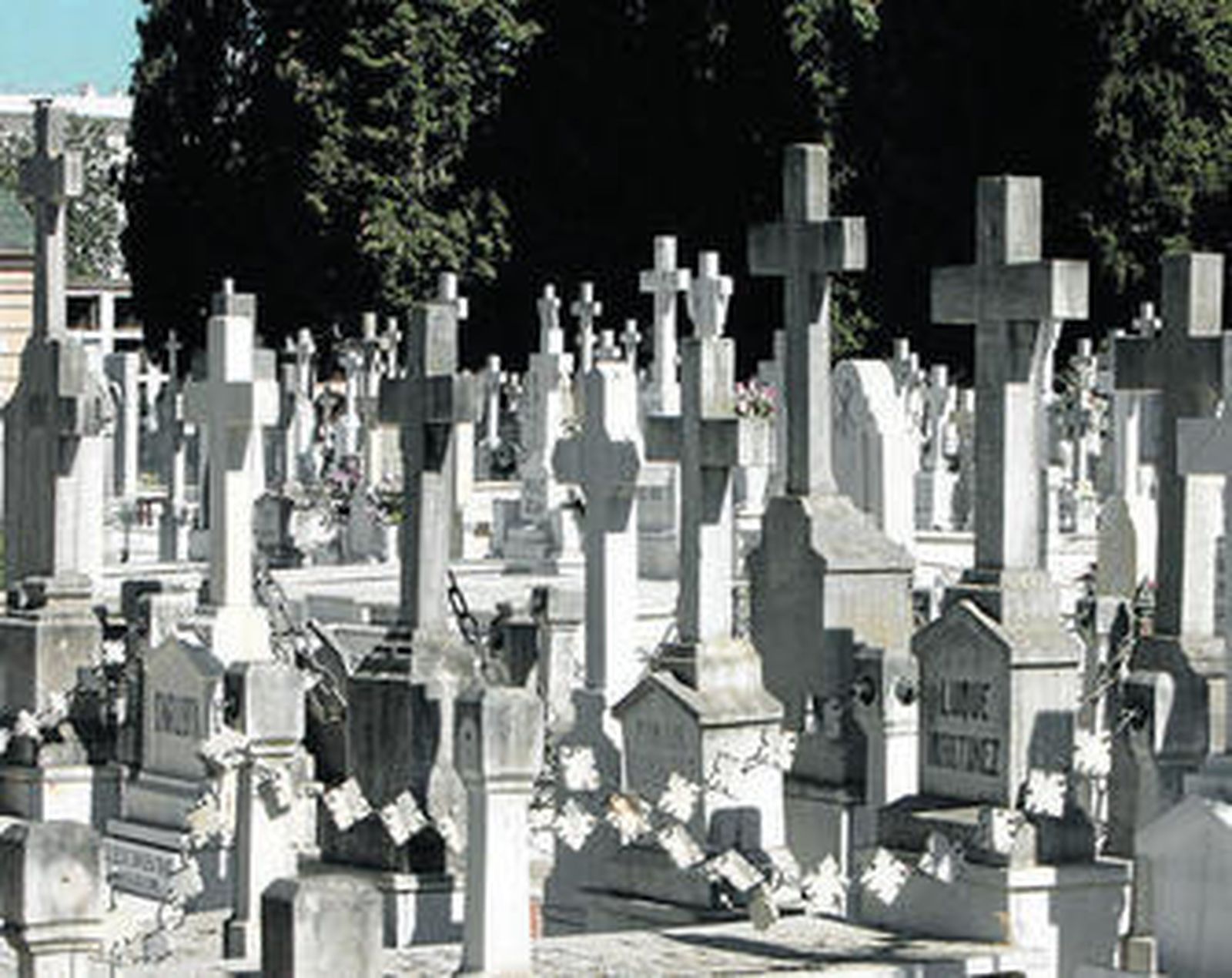 La cruz, anhelo de eternidad, es también cruce de caminos. Imagen de ayer en el cementerio.