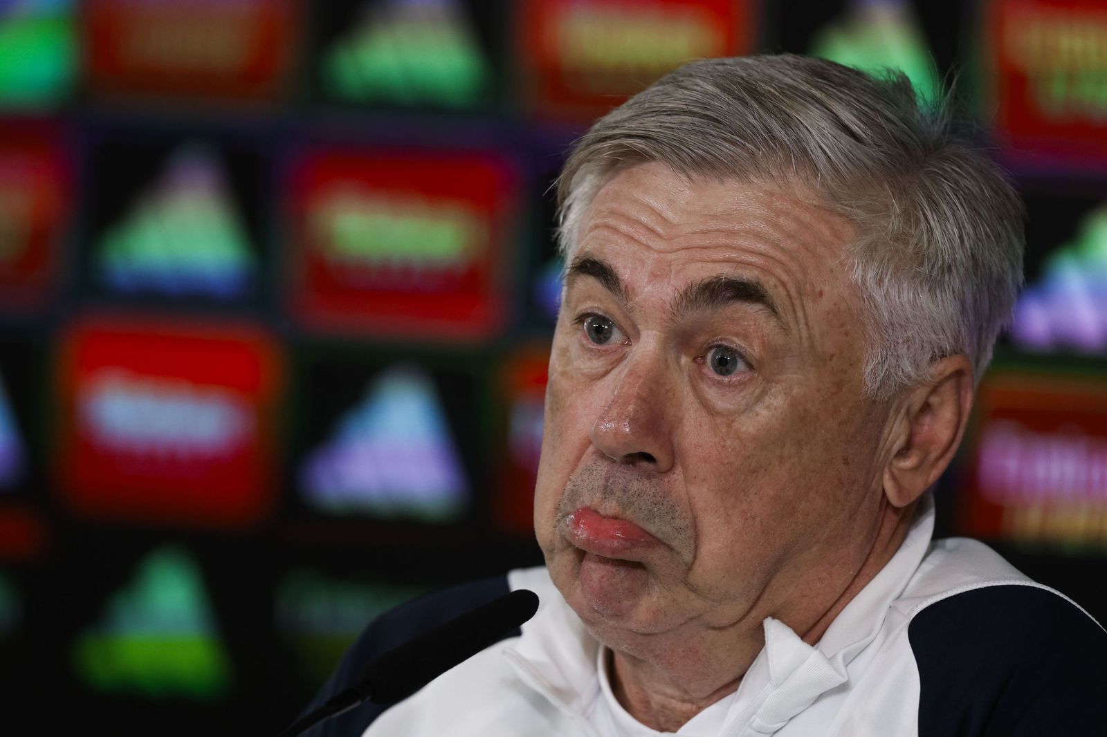 Carlo Ancelotti en la rueda de prensa previa al partido del Granada.